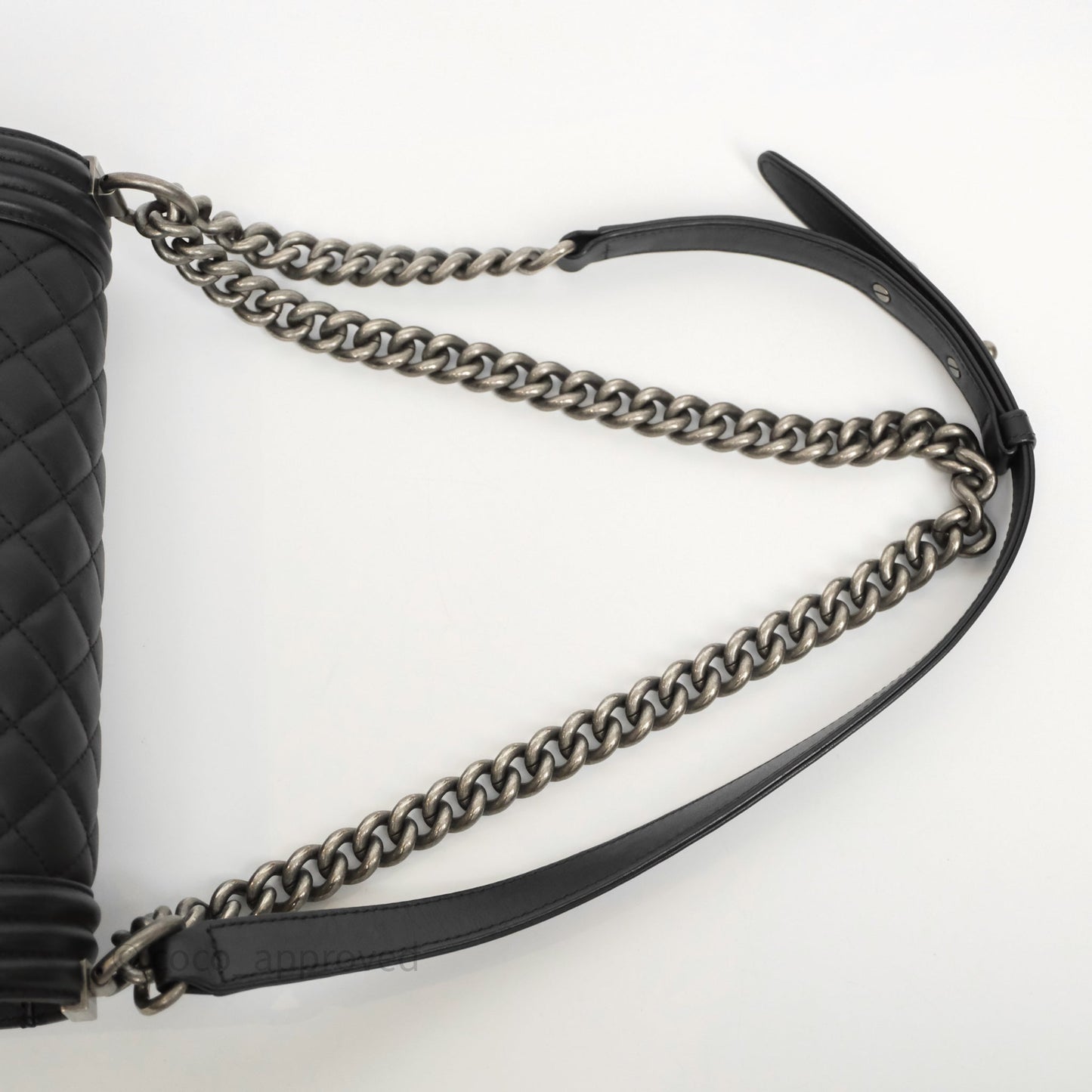 Chanel Quilted Medium Boy Black Calfskin Ruthenium Hardware