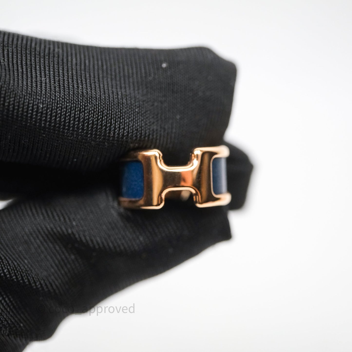 Hermes Olympe Ear Cuff Small Model Bleu Saphir Rose Gold