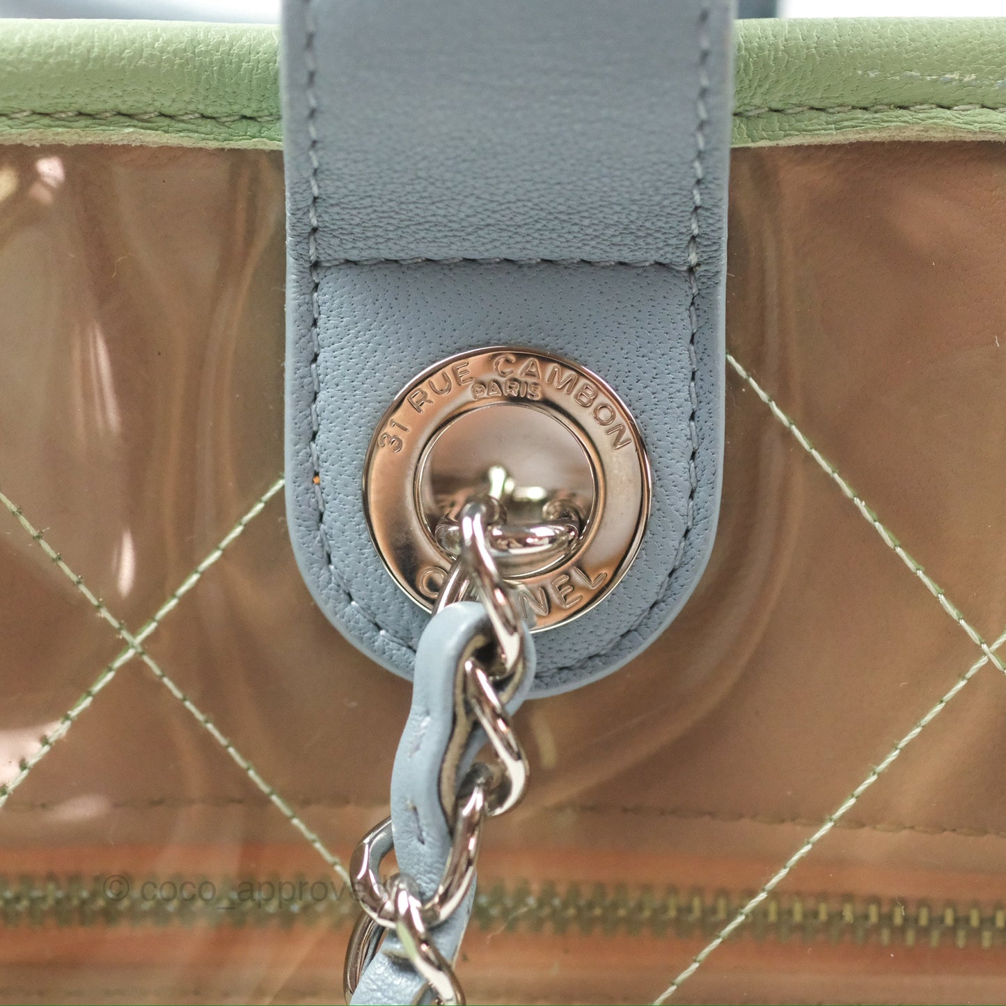 Chanel Coco Splash Blue/Green/Pink PVC Shopping Tote Bag