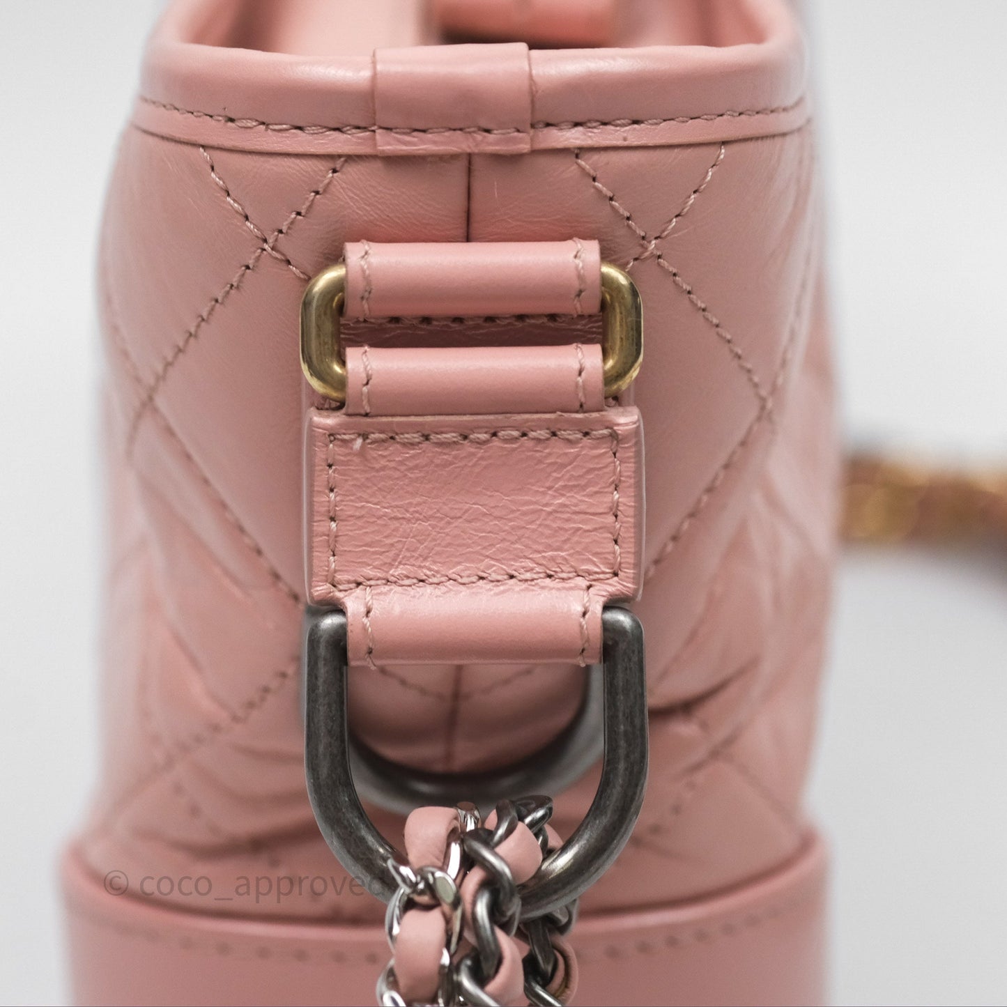 Chanel Small Gabrielle Hobo Quilted Pink Aged Calfskin