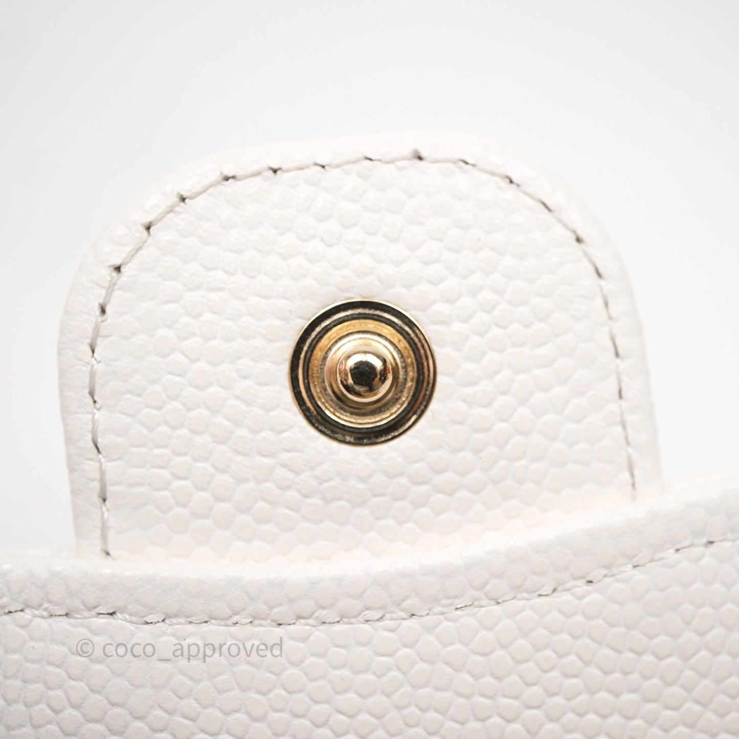 Chanel Mini Flap Belt Bag Caviar White Gold Hardware