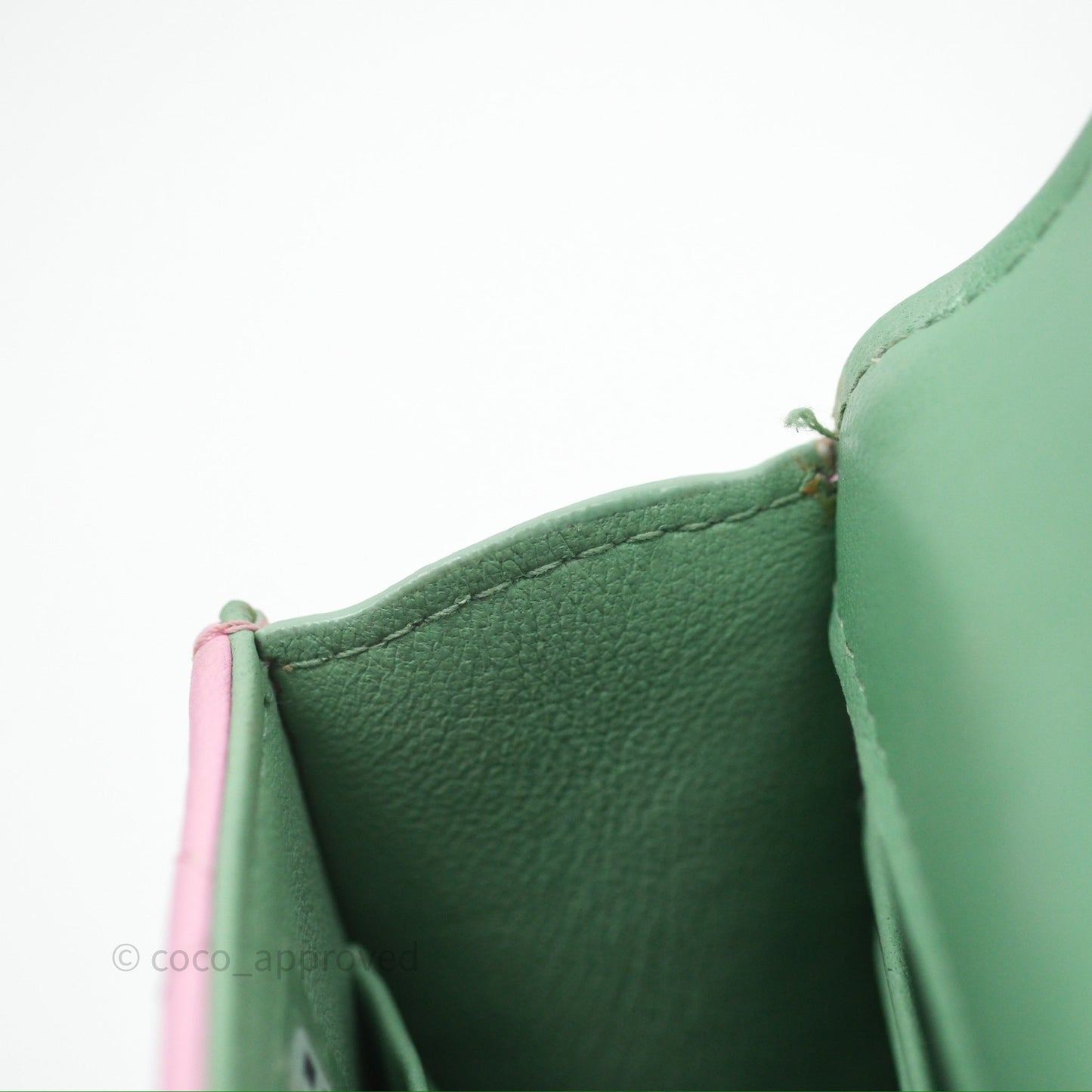 Chanel Mini Handle Clutch With Chain Pink/ Mint Lambskin Gold Hardware 23P