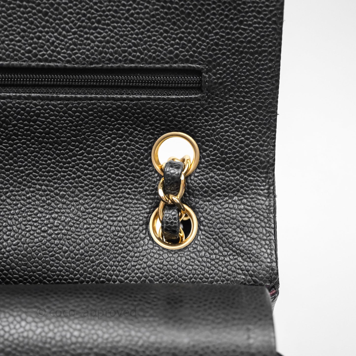 Chanel Classic M/L Medium Flap Quilted Black Caviar Gold Hardware