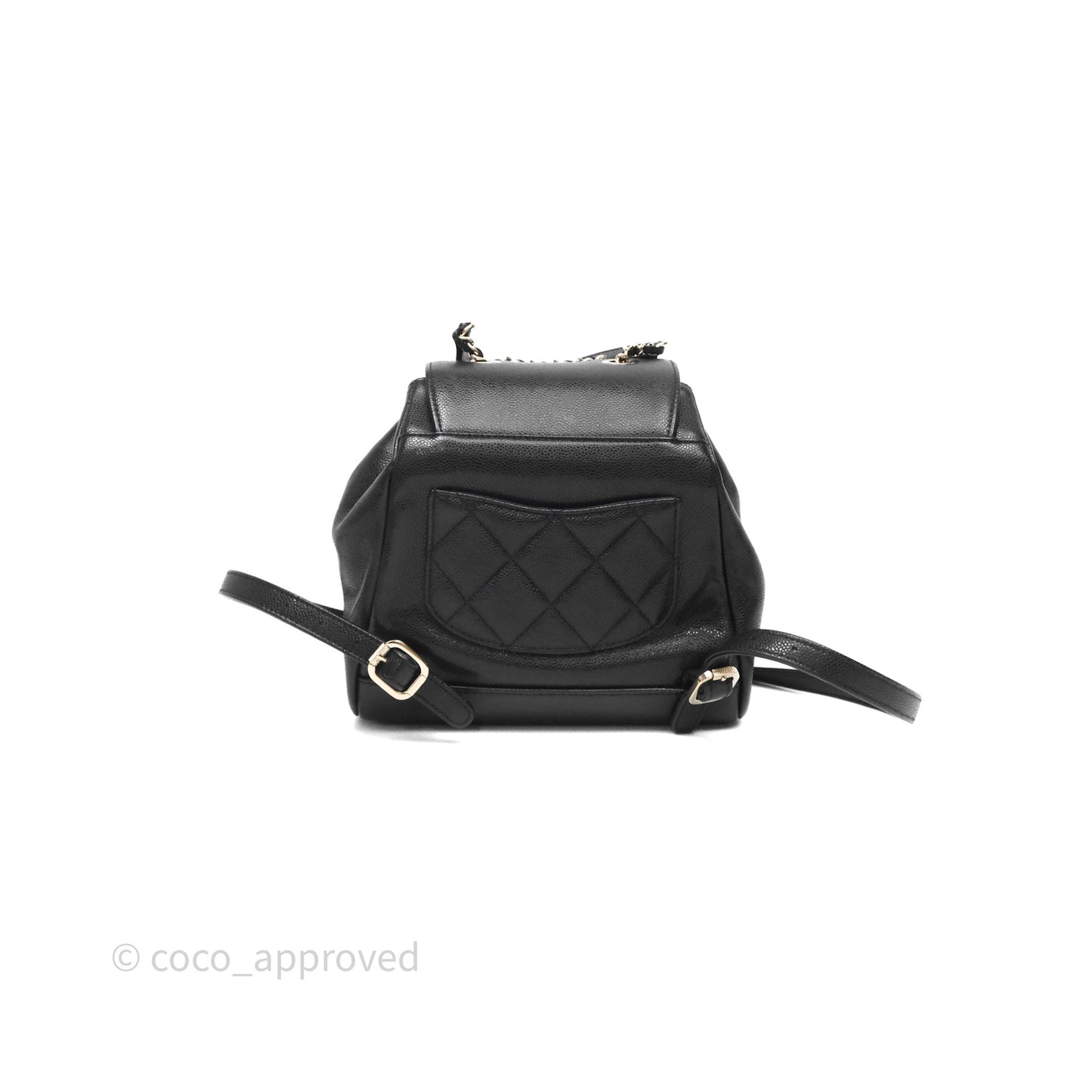 Chanel Quilted Mini Business Affinity Backpack Black Caviar Gold Hardware