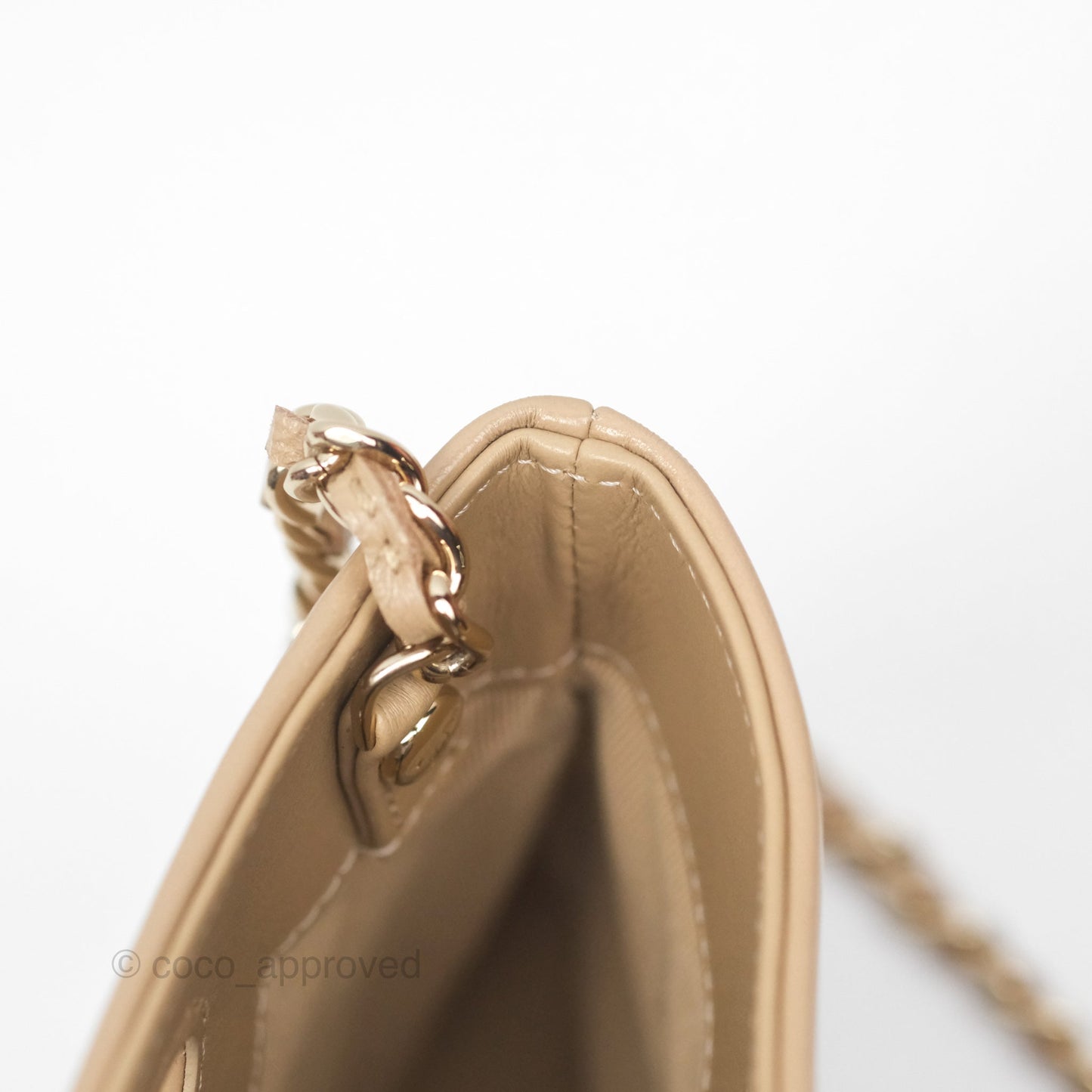 Chanel Nano 31 Beige Shiny Lambskin Gold Hardware