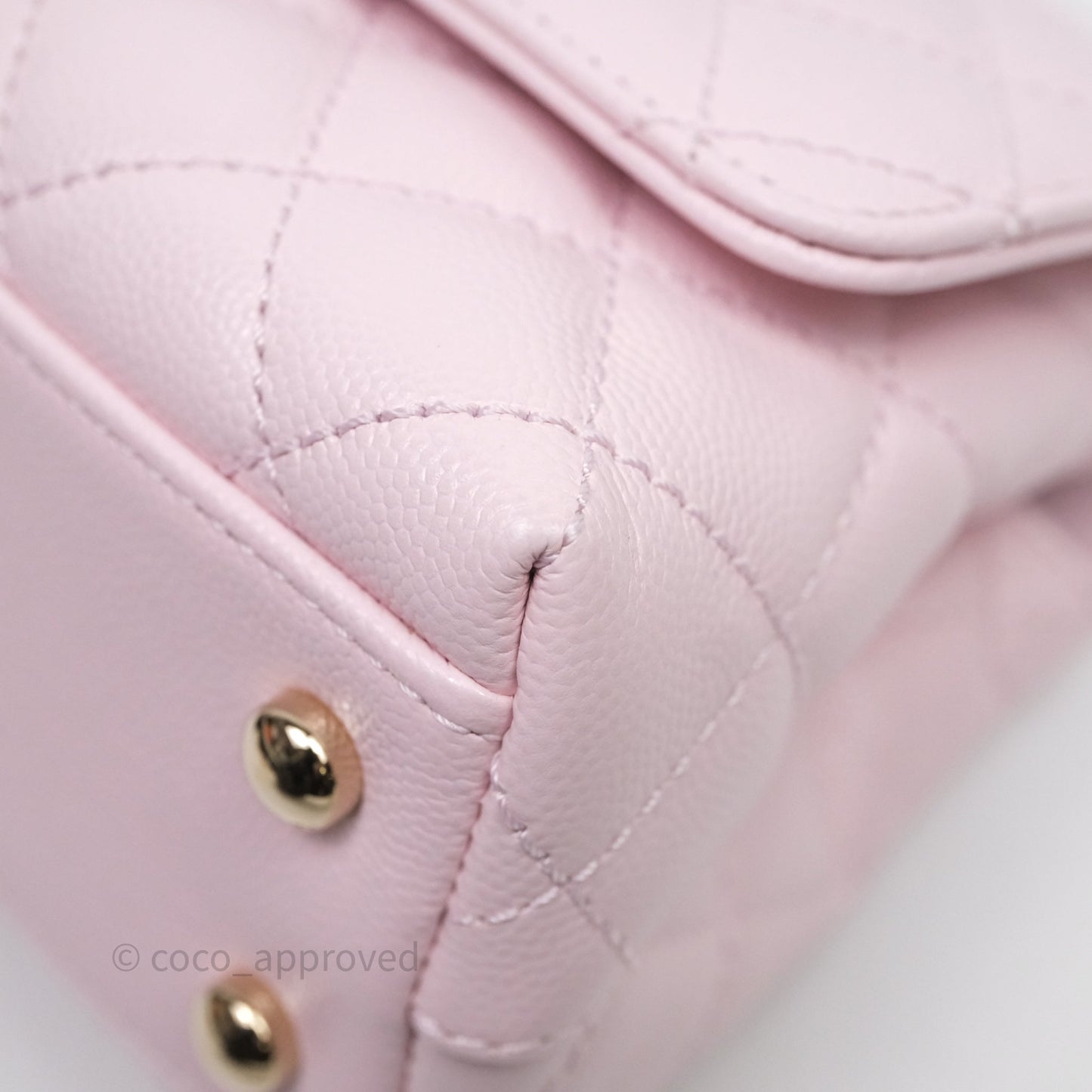 Chanel Mini Coco Handle Light Pink Caviar Gold Hardware
