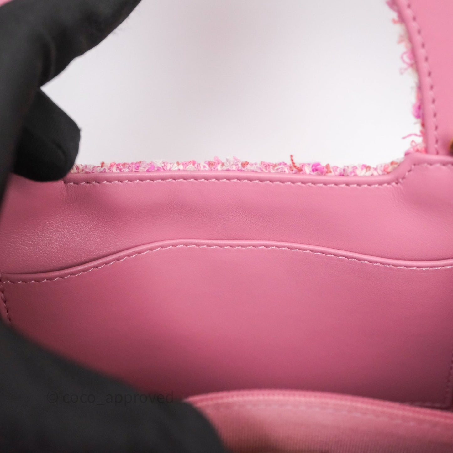 Chanel Kelly Bag Pink Tweed Aged Gold Hardware
