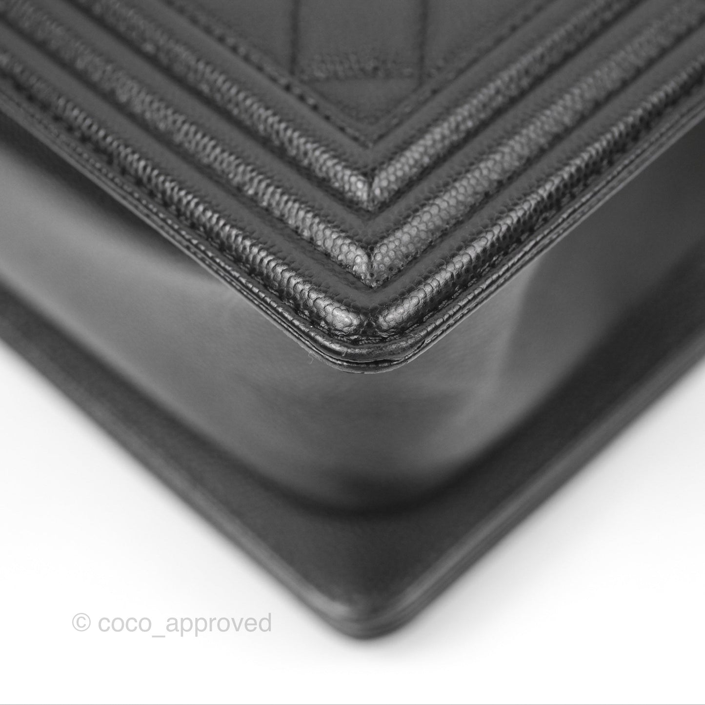Chanel Quilted Medium Boy Black Caviar Aged Gold Hardware