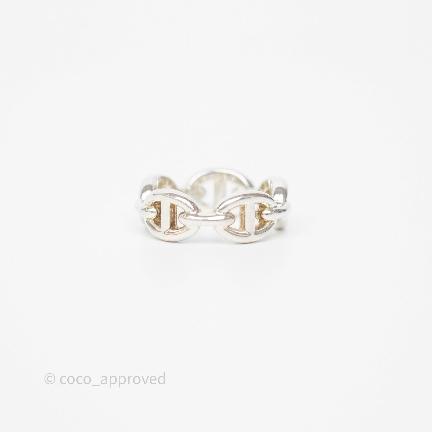 Hermès Chaine d'Ancre Enchainee Ring PM Sterling Silver Size 51