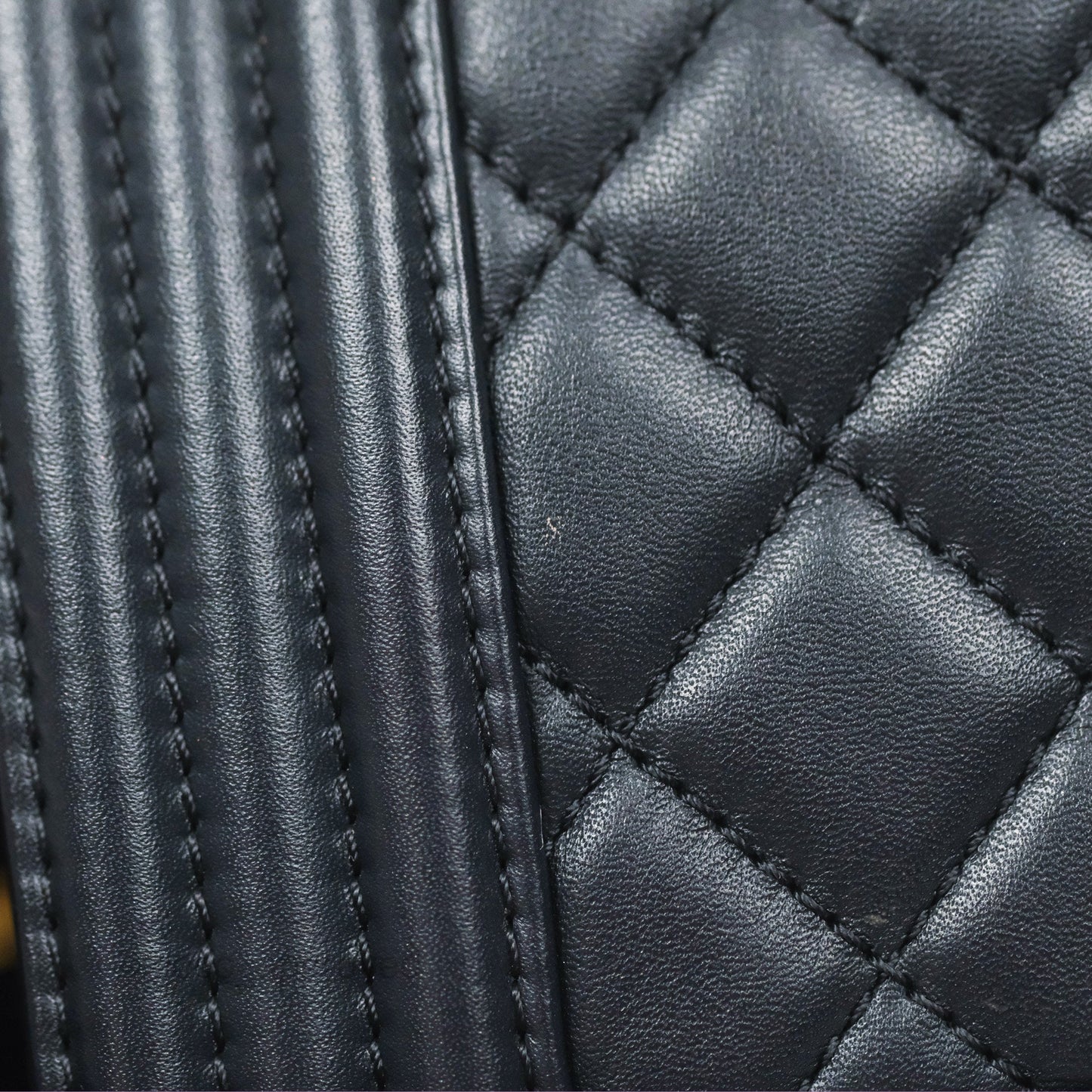 Chanel Small Boy Quilted Navy Lambskin Aged Gold Hardware