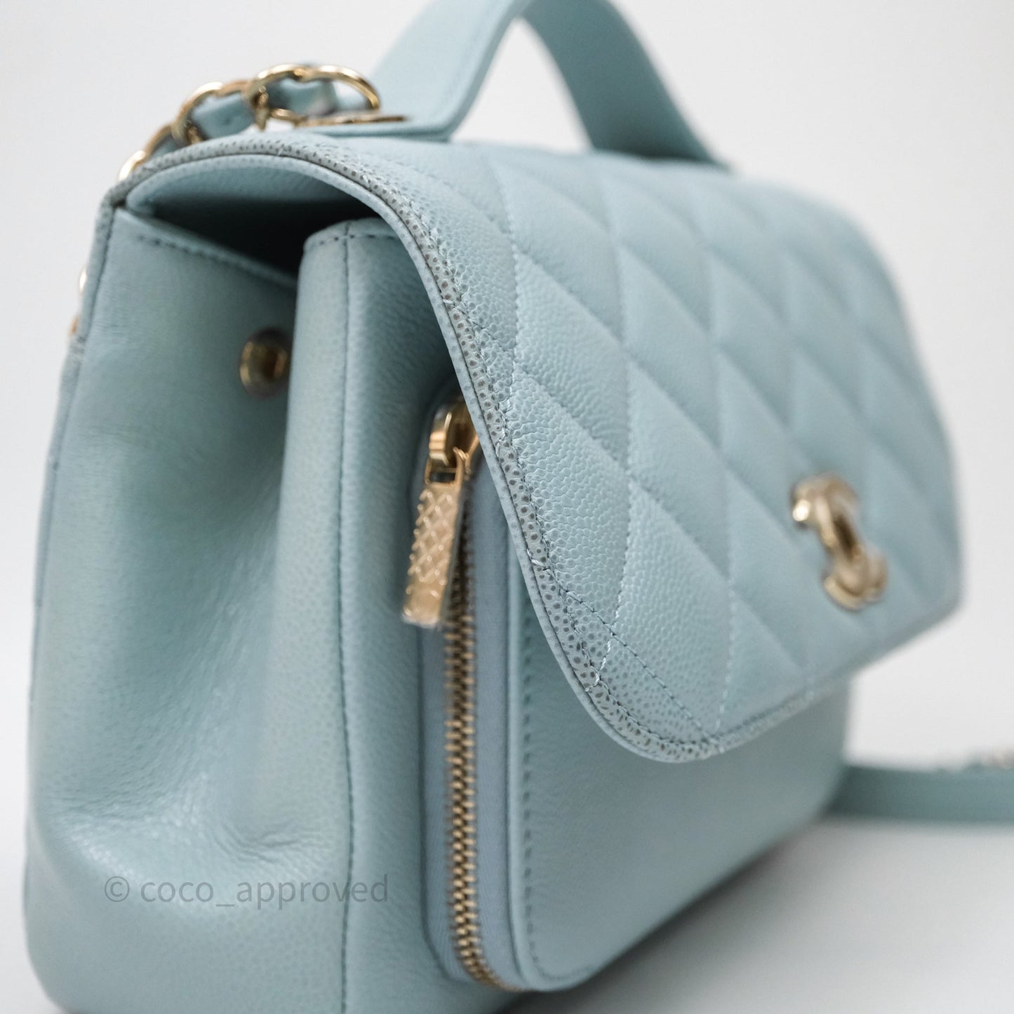 Chanel Quilted Medium Business Affinity Flap Blue Caviar Gold Hardware