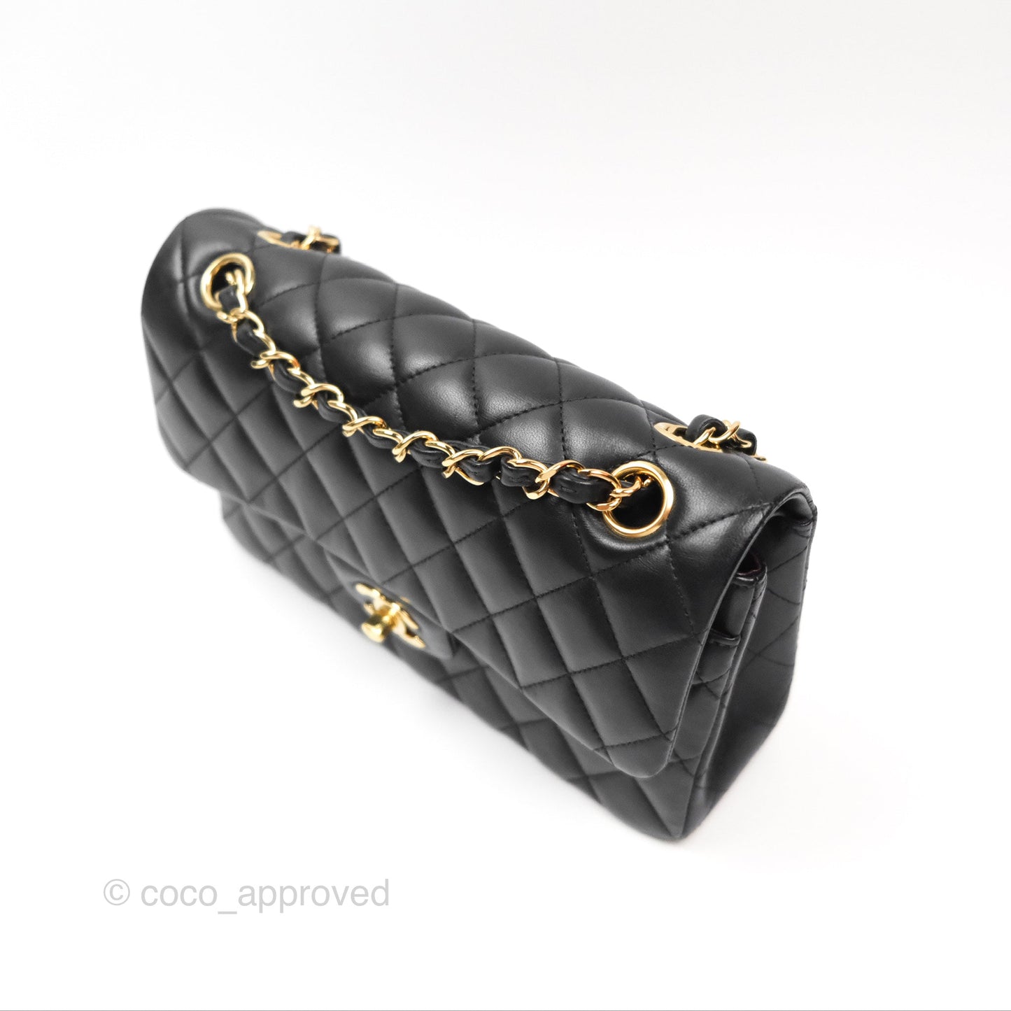 Chanel Small Classic Quilted Flap Black Lambskin Gold Hardware