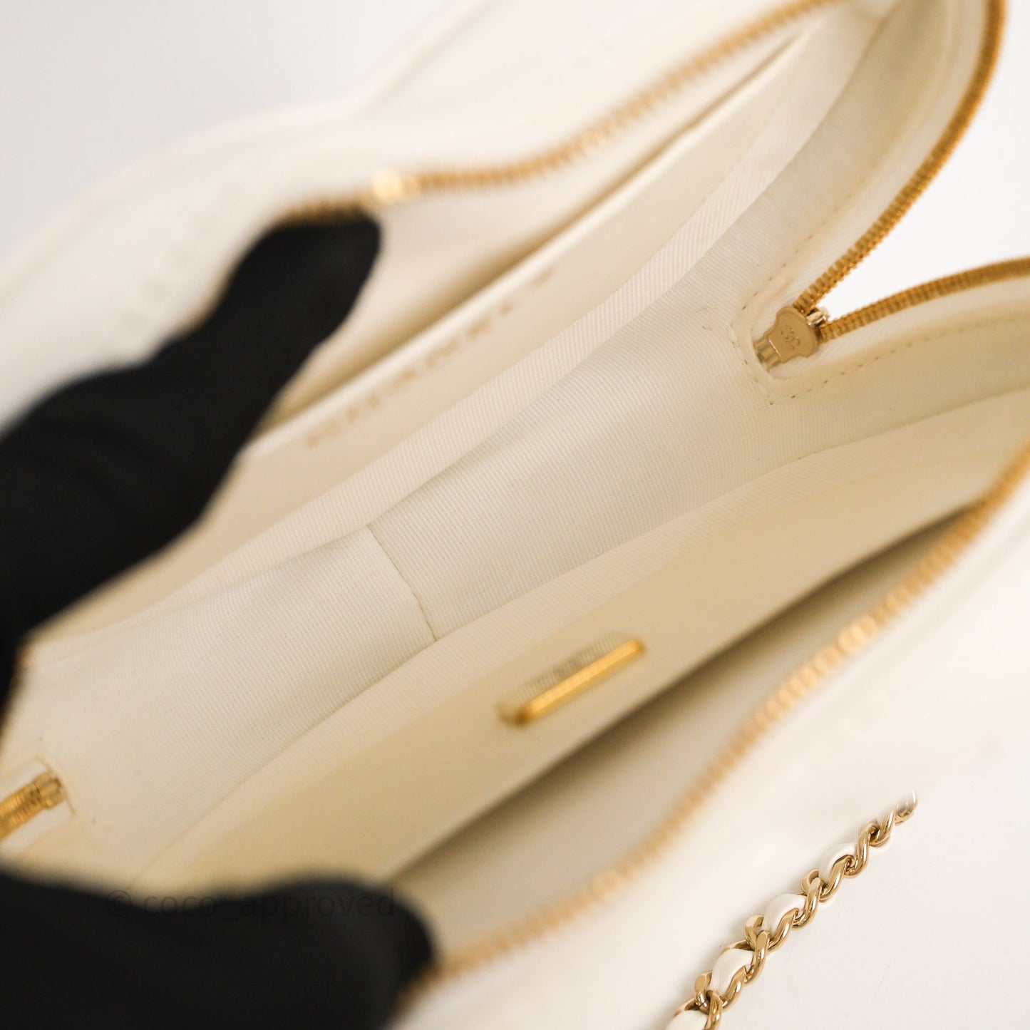 Chanel Large Heart Bag White Lambskin Gold Hardware
