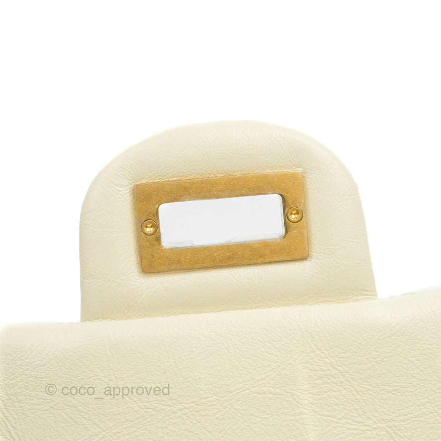 Chanel Mini Reissue 224 White Ivory Aged Calfskin Aged Gold Hardware
