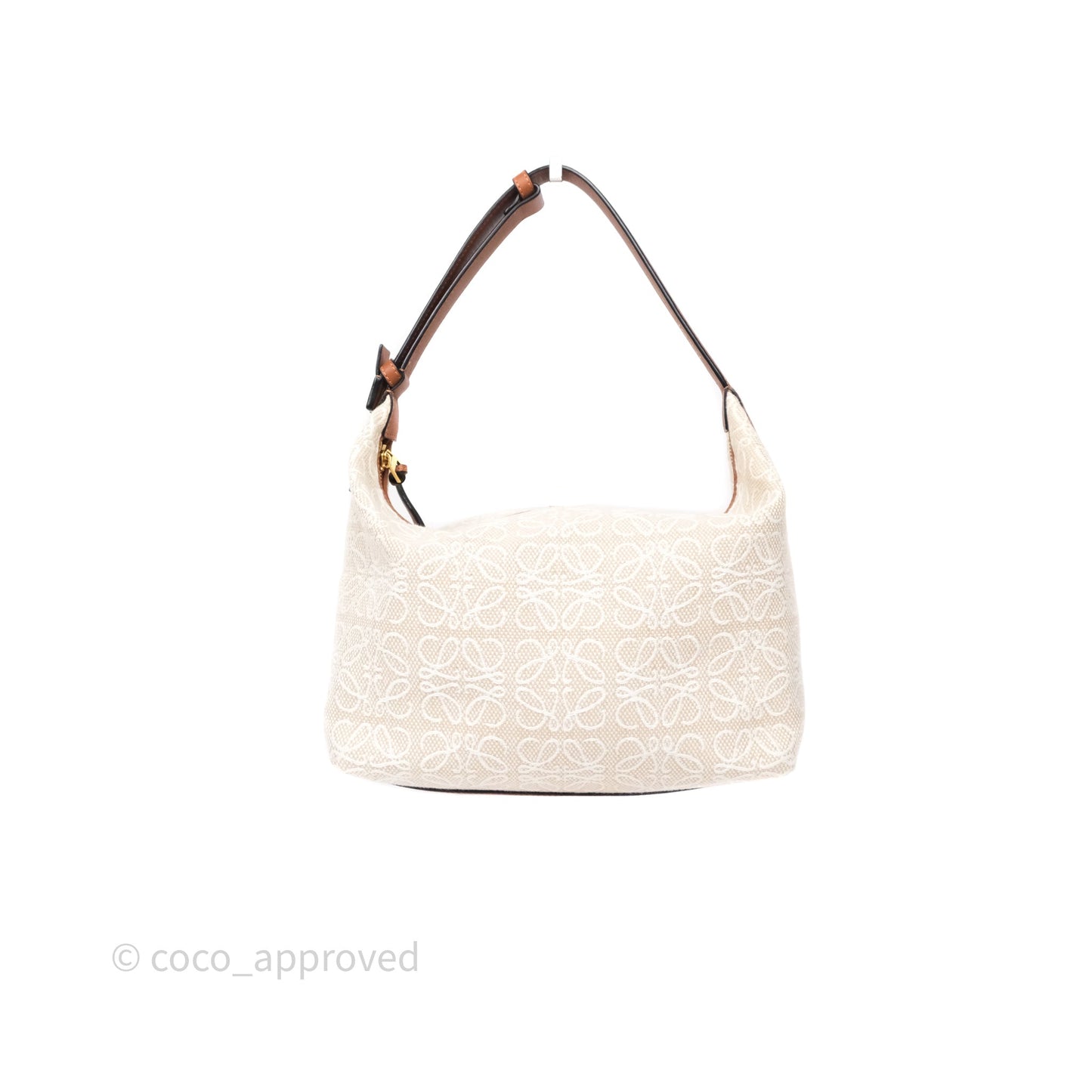 Loewe Medium Cubi Bag Anagram Jacquard & Calfskin Ecru/Tan