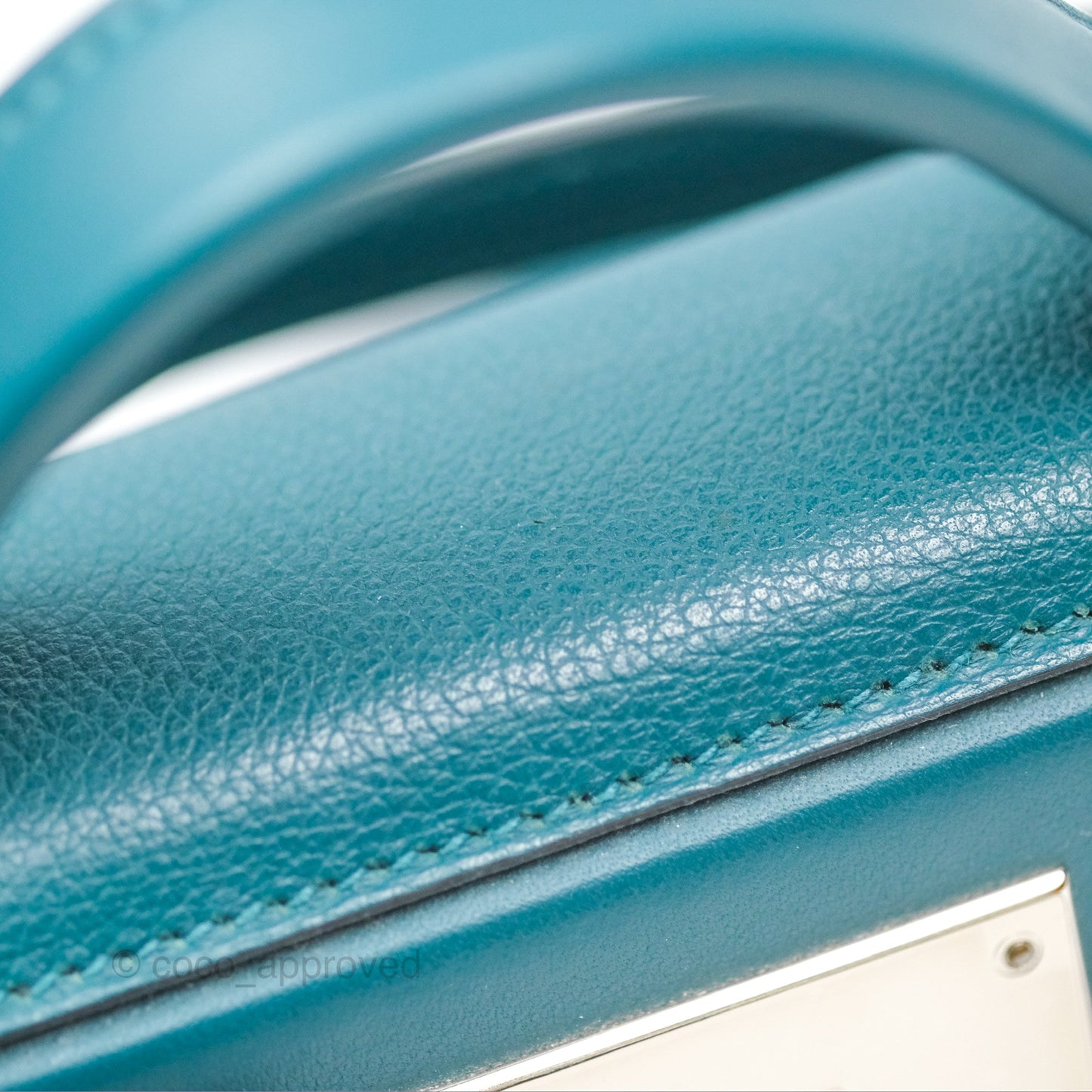 Hermès 24/24 21 Mini Vert Bosphore Evercolor Swift Palladium Hardware