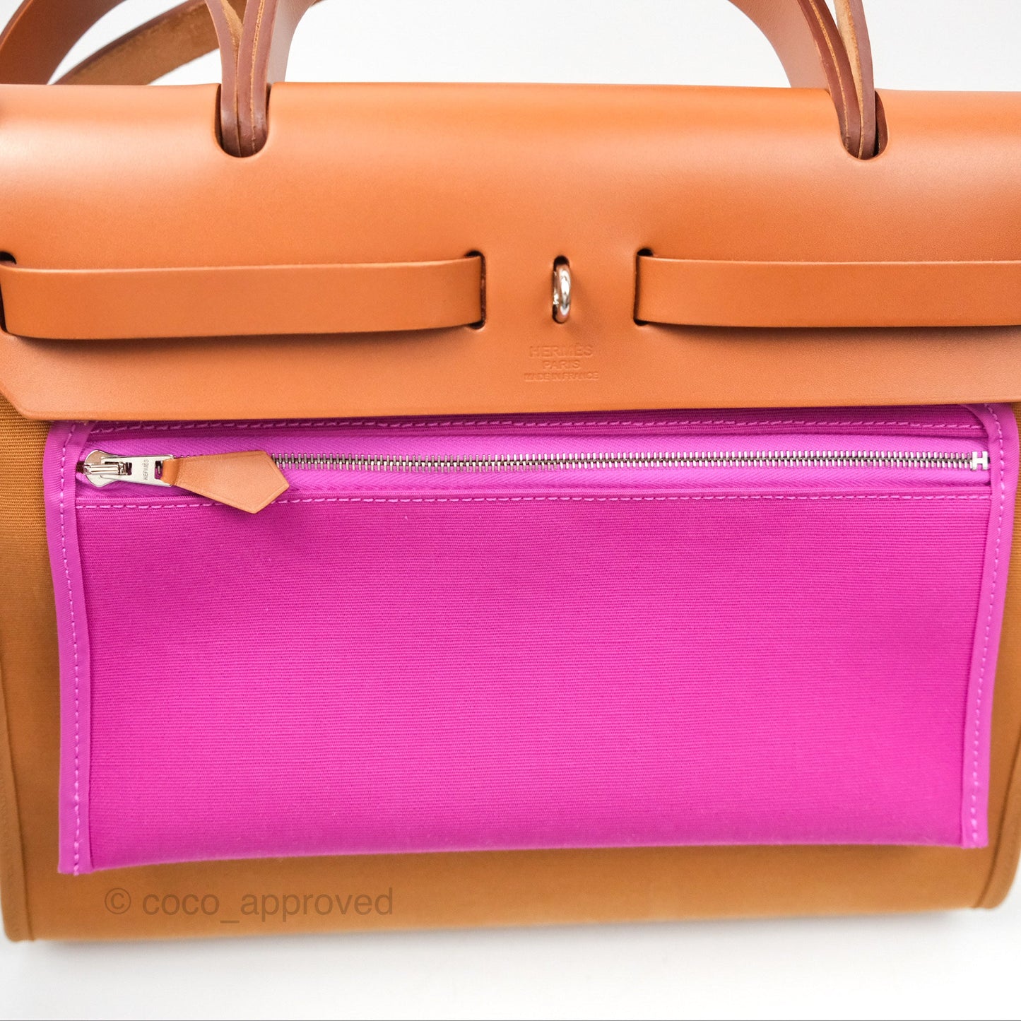 Hermès Herbag Zip 31 Dune Magnolia Fauve Canvas Palladium Hardware