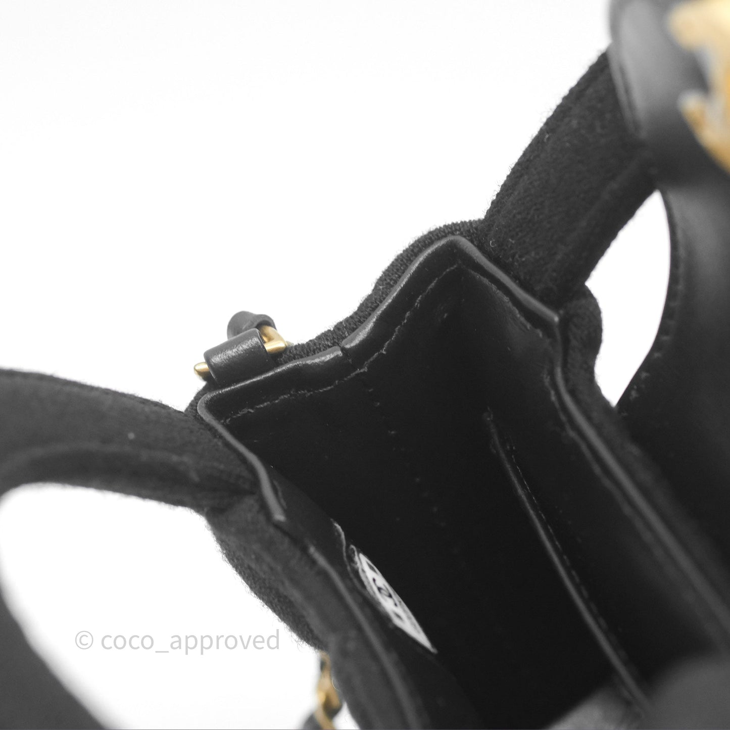 Chanel Mini Nano Kelly Bag Black Jersey Aged Gold Hardware 23K