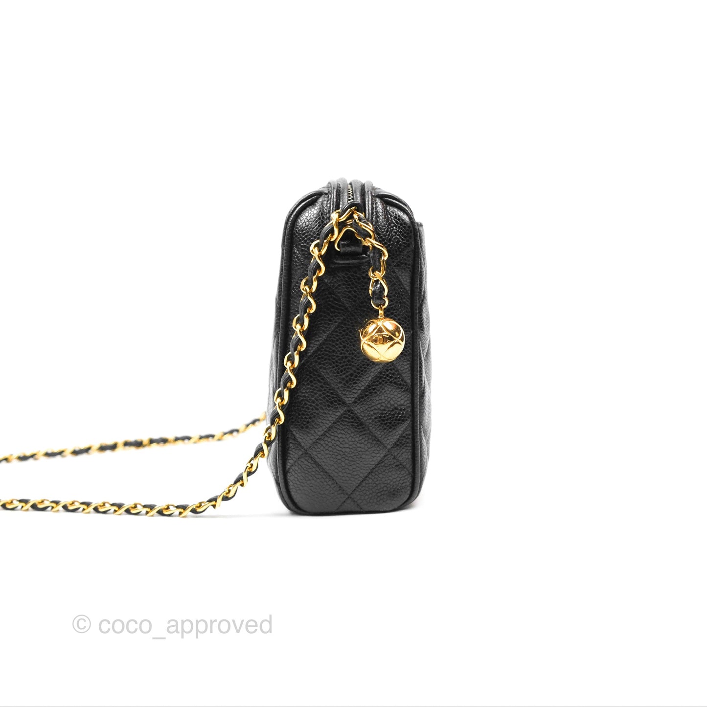 Chanel Vintage Camera Bag Black Caviar Gold Hardware