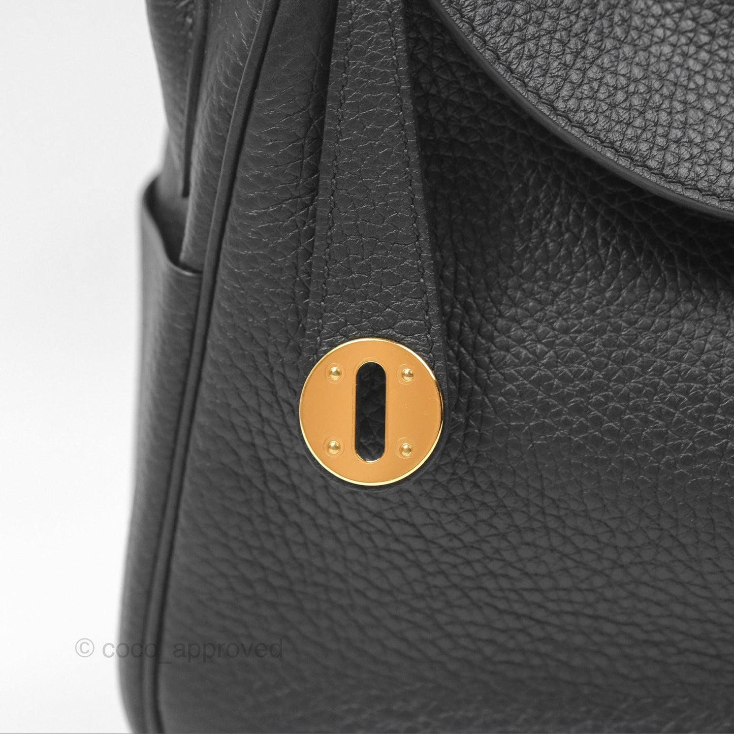 Hermès Lindy 26 Touch Black Clemence Croc Handle Gold Hardware