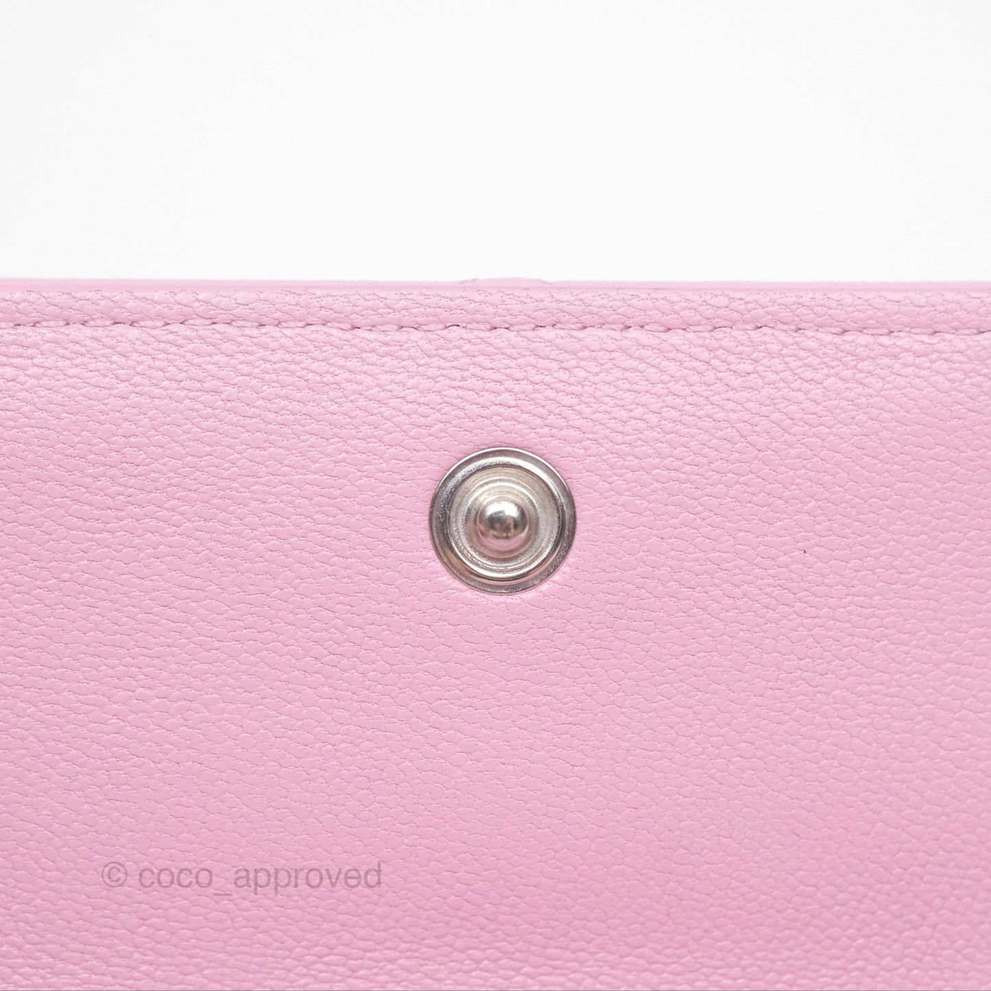 Chanel 19 Short Trifold Wallet Pink Lambskin Silver Hardware