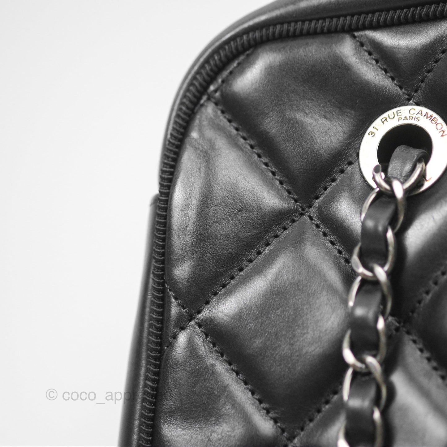 Chanel Large Ballerine Camera Case Black Calfskin Ruthenium Hardware