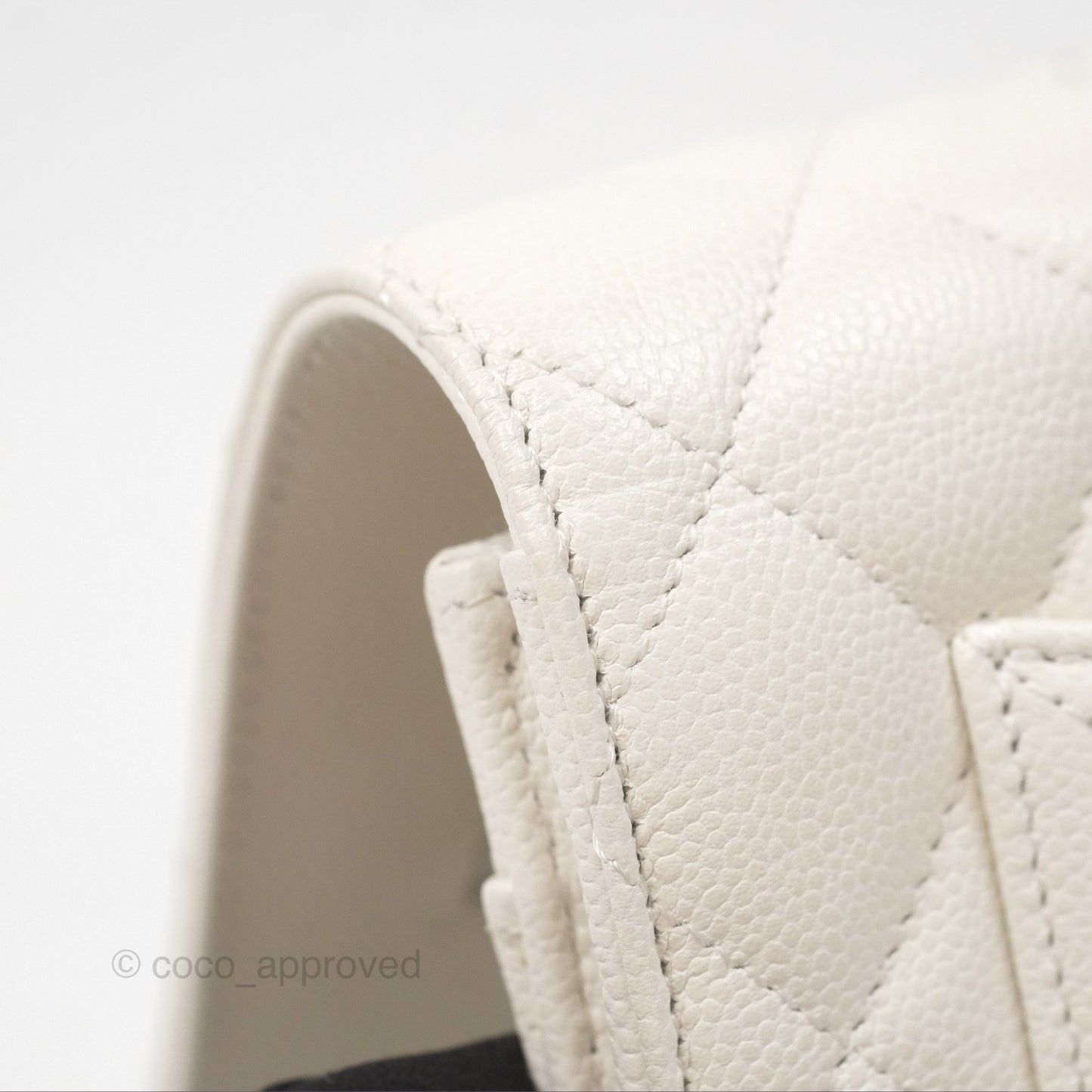 Chanel Quilted Classic Wallet on Chain WOC White Caviar Gold Hardware