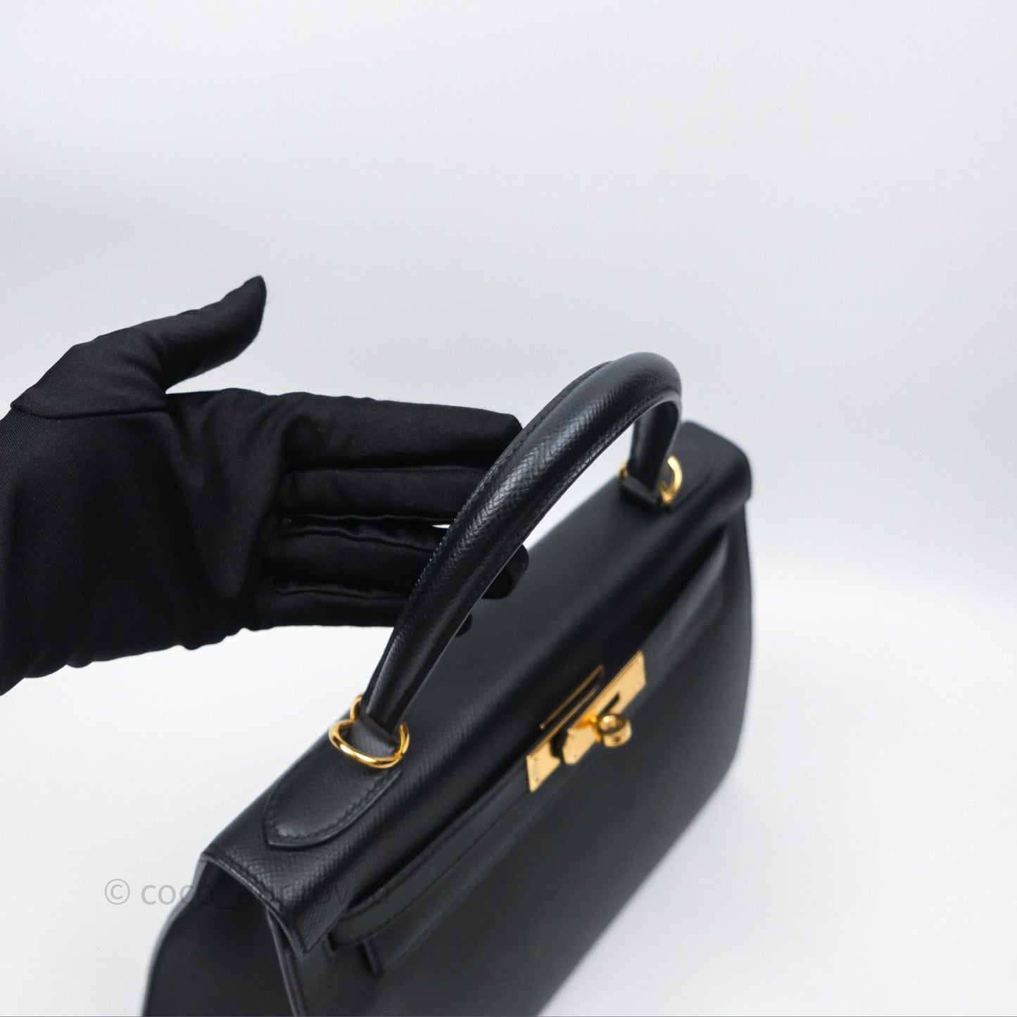 Hermès Kelly 28 Sellier Noir Black 89 Epsom Gold Hardware