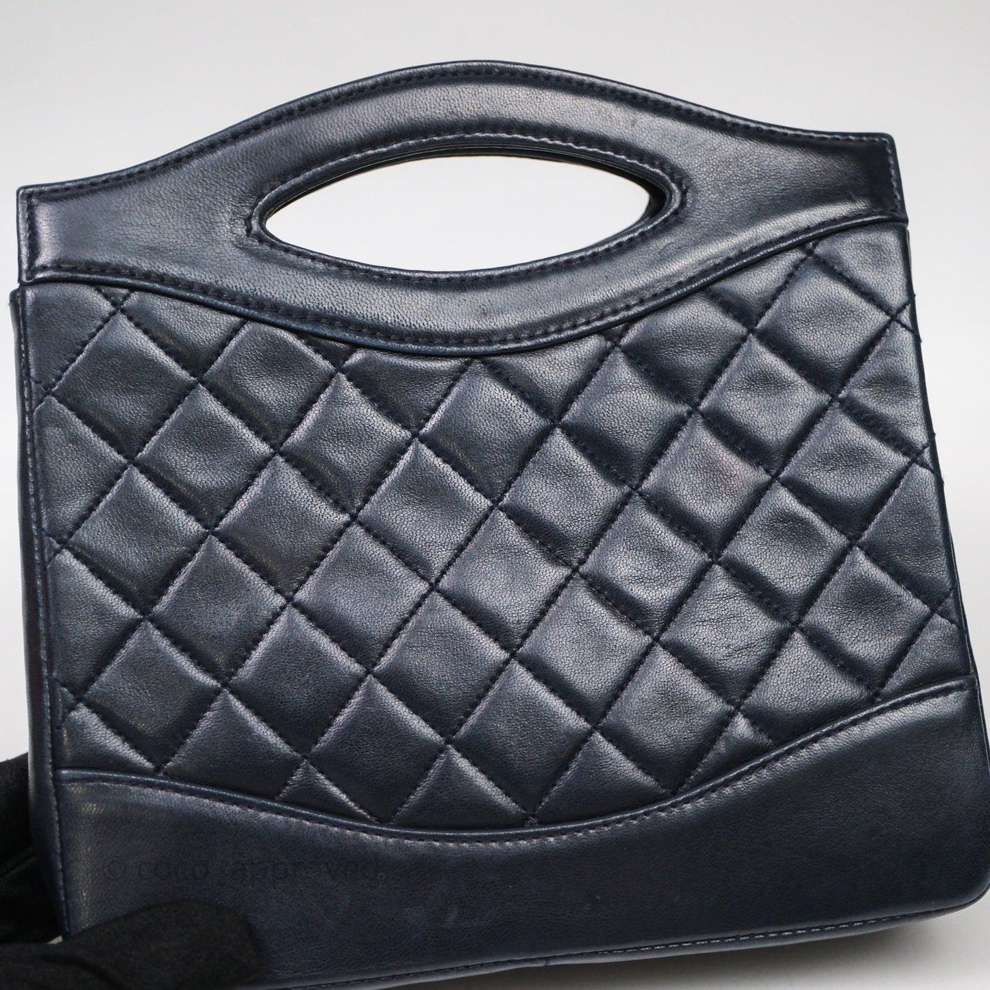 Chanel Vintage 31 Navy Lambskin 24K Gold Hardware