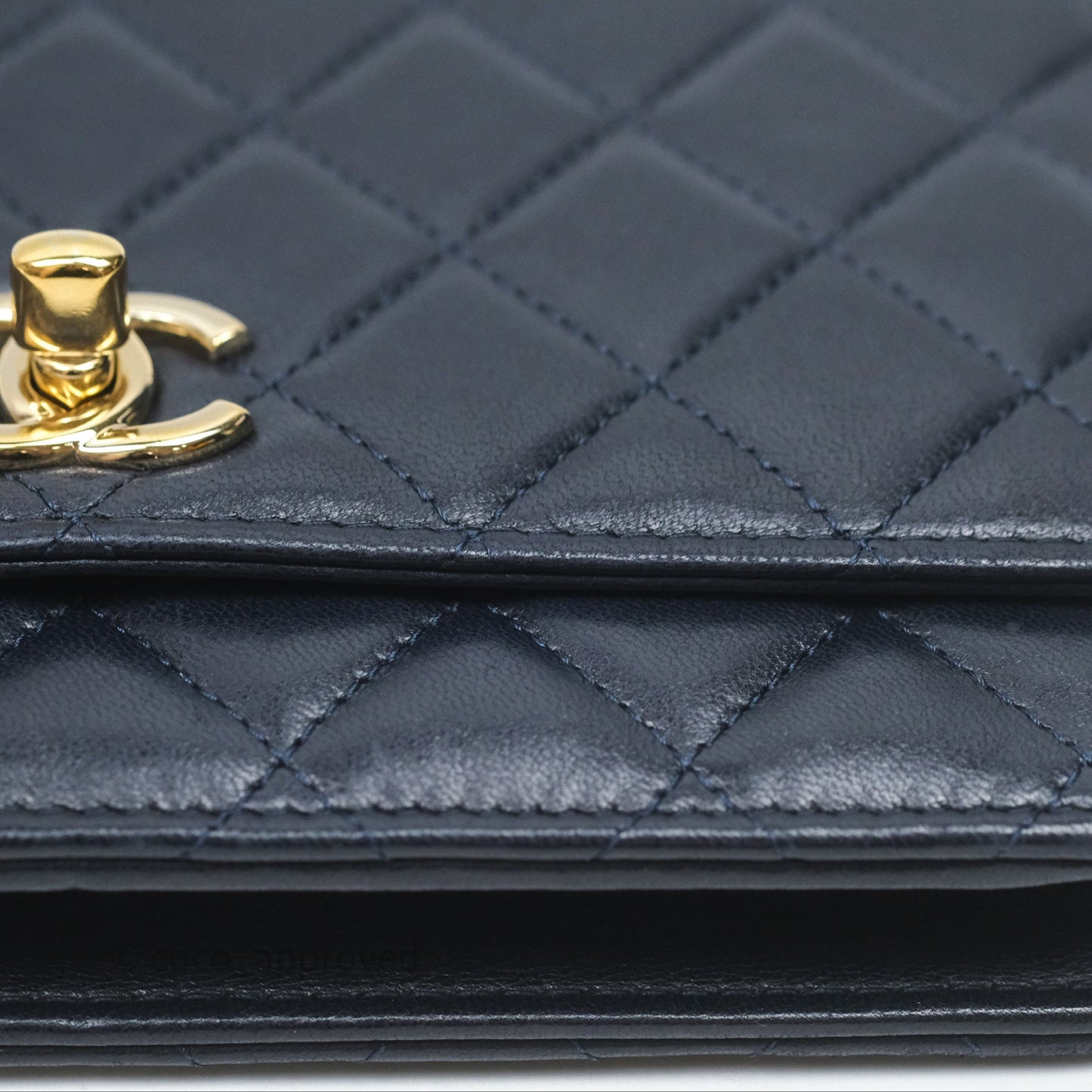 Chanel Trendy CC WOC Wallet On Chain Navy Lambskin Gold Hardware