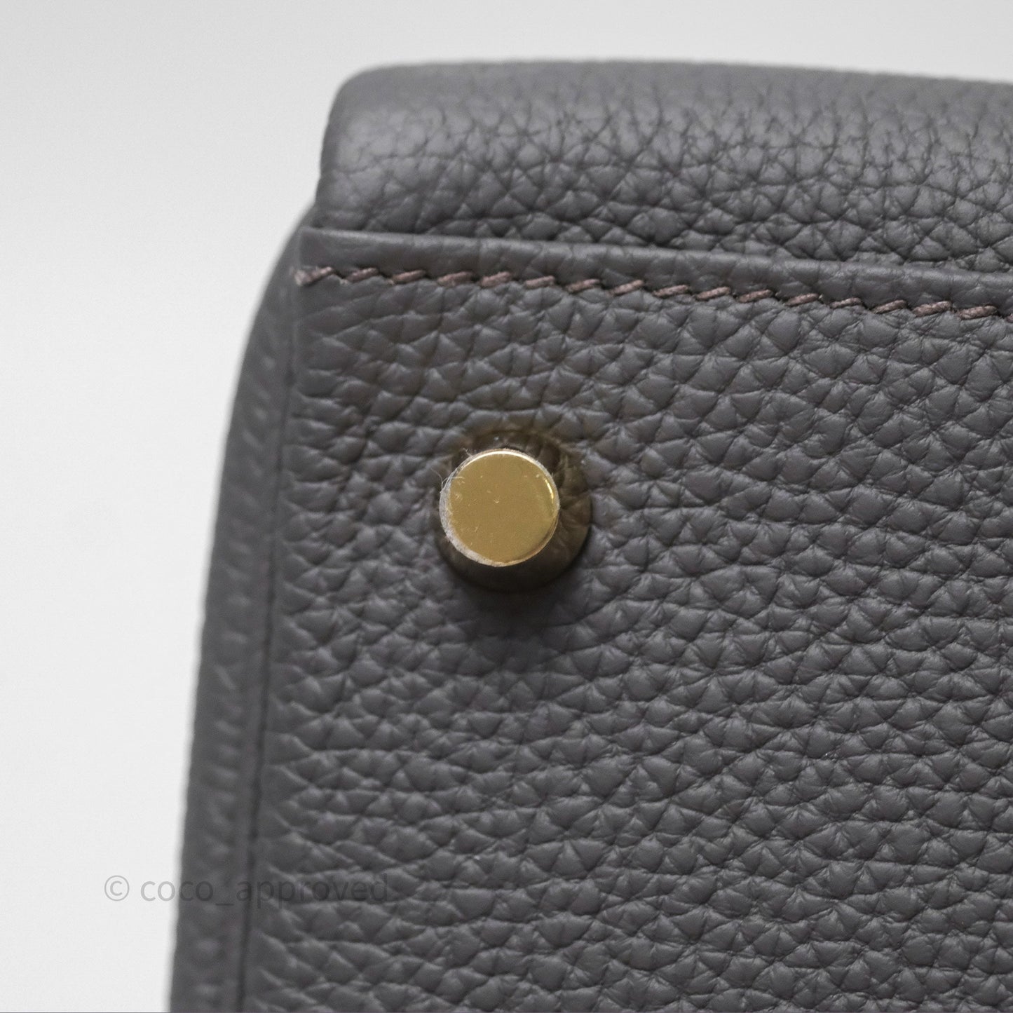 Hermès Kelly II 28 Retourne Etain 8F Togo Gold Hardware