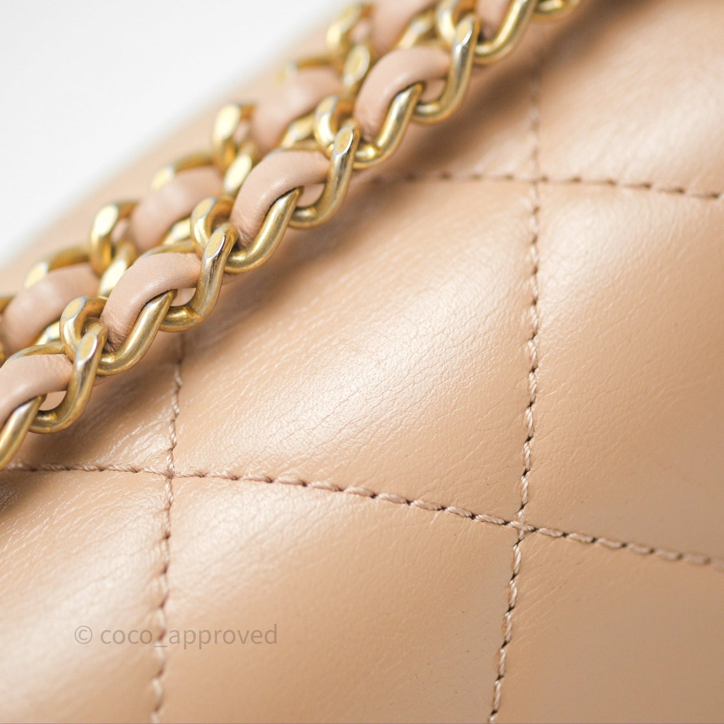 Chanel Quilted Mini Perfect Fit Adjustable Beige Calfskin Gold Hardware