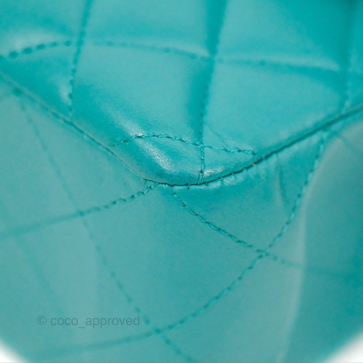 Chanel Small Classic Quilted Flap Turquoise Lambskin Gold Hardware