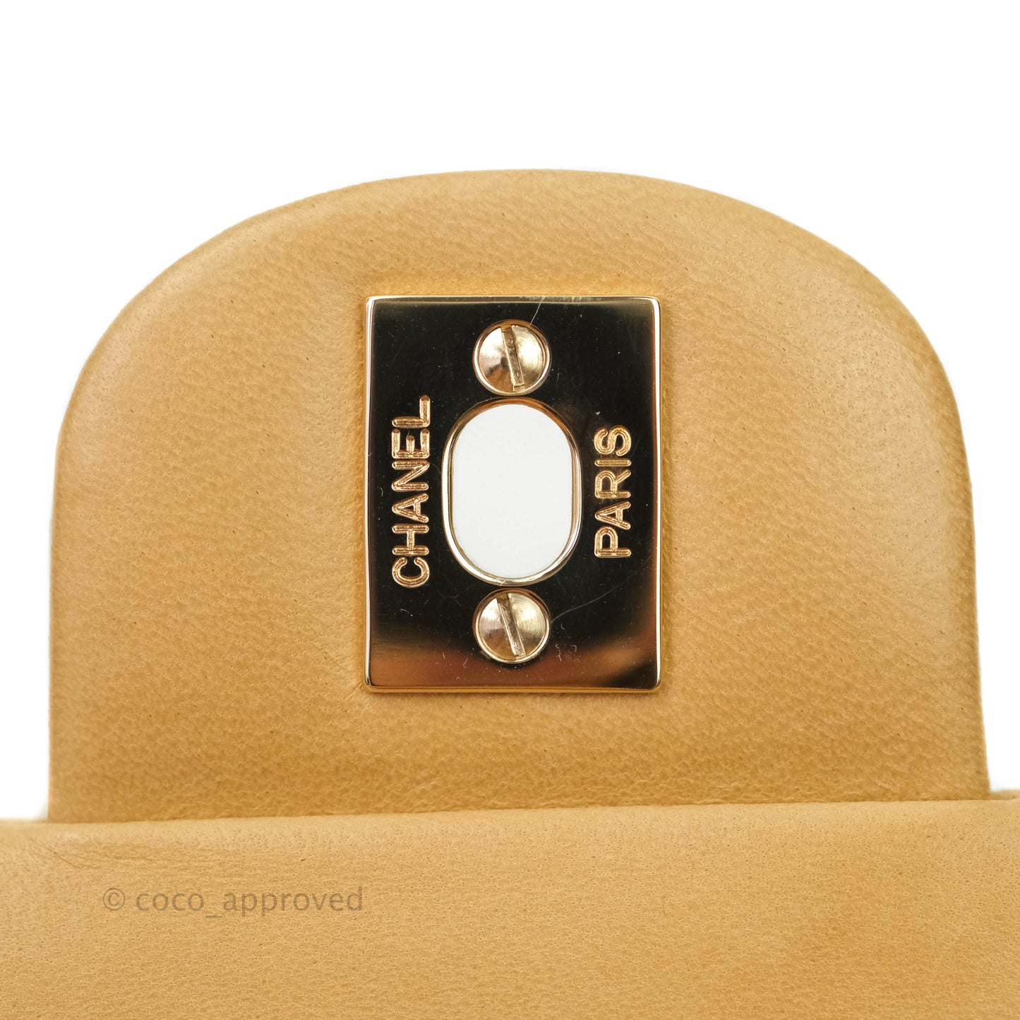 Chanel Classic Vintage M/L Medium Double Flap Bag Beige Lambskin 24K Gold Hardware