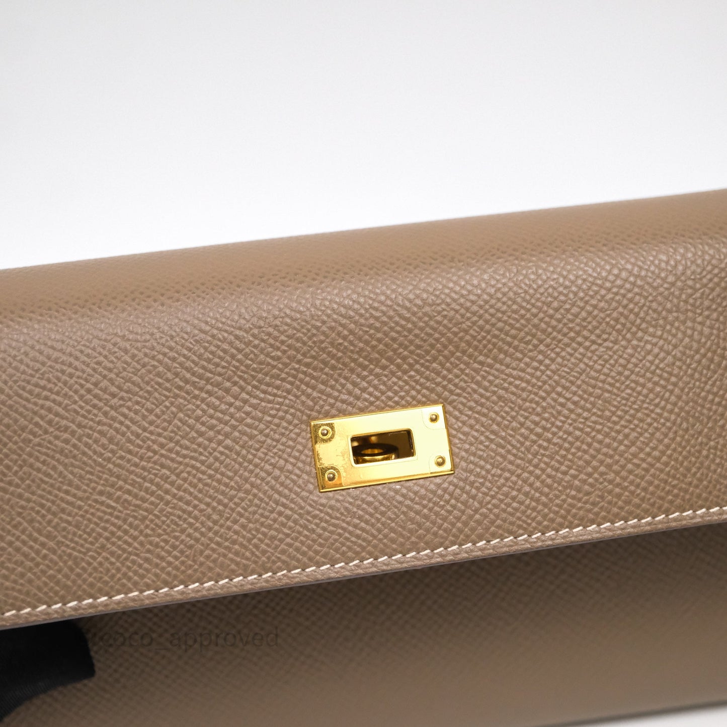 Hermès Kelly To Go Wallet Etoupe 18 Epsom Gold Hardware
