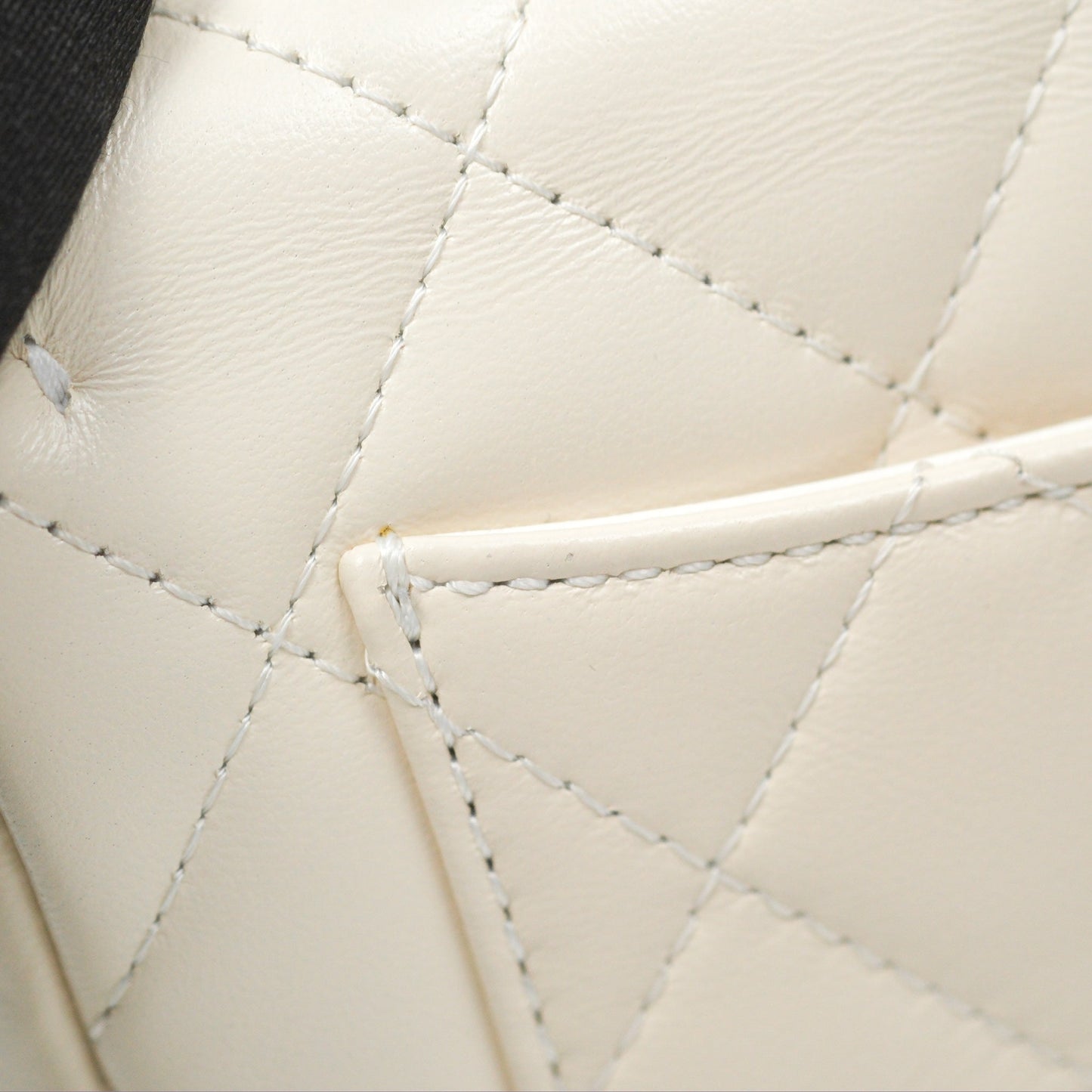Chanel Top Handle White Lambskin Gold Hardware
