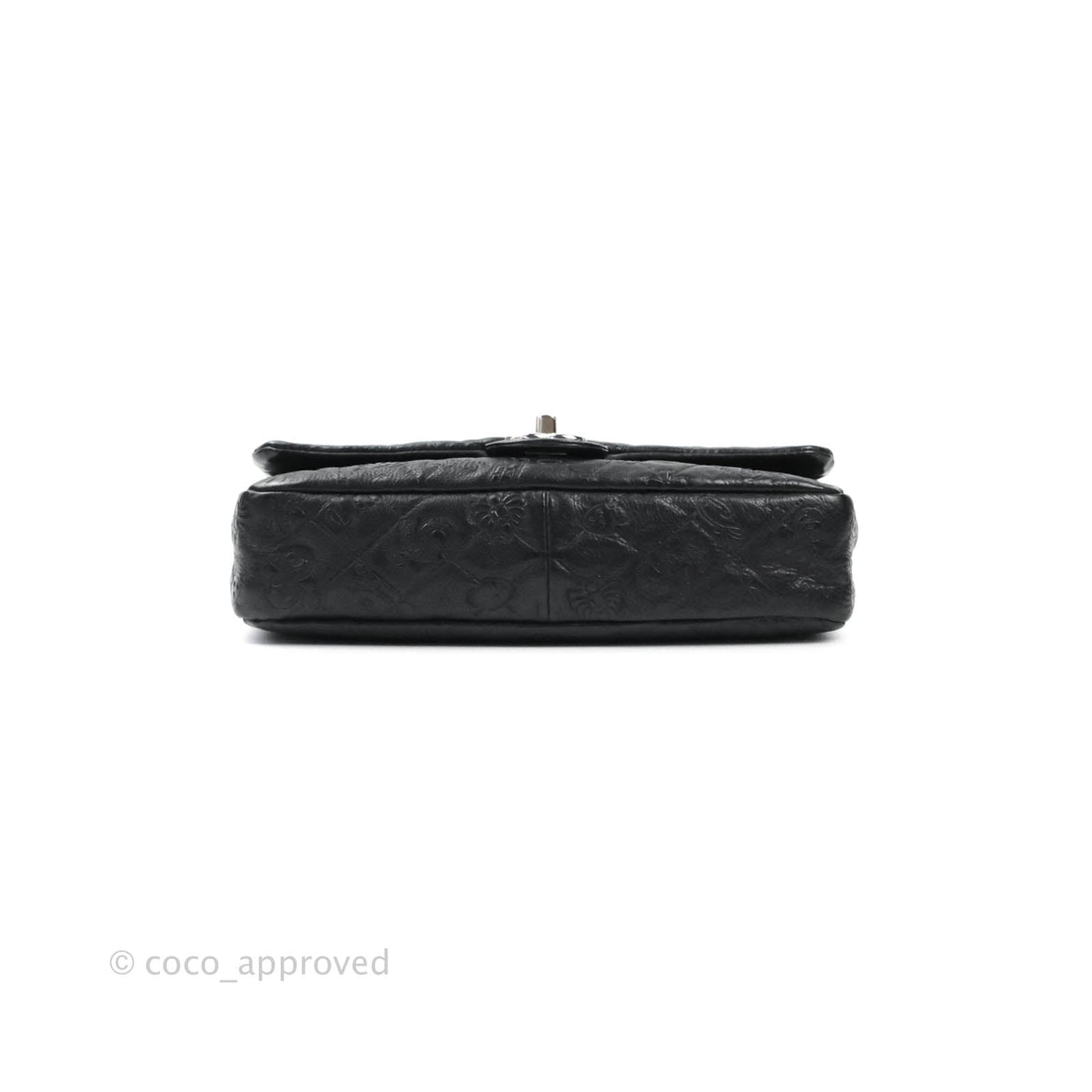 Chanel Small Embroidered Flap Bag Black Silver Hardware