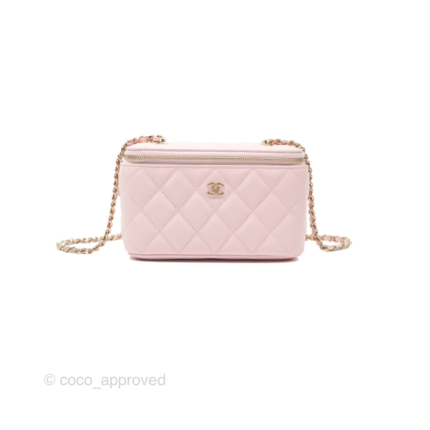 Chanel Classic Vanity With Chain Pink Caviar Gold Hardware