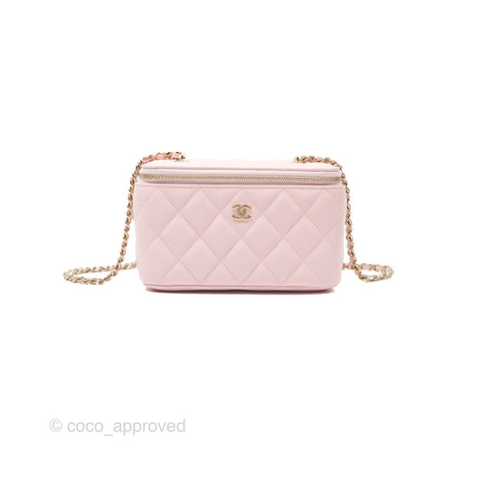 Chanel Classic Vanity With Chain Pink Caviar Gold Hardware