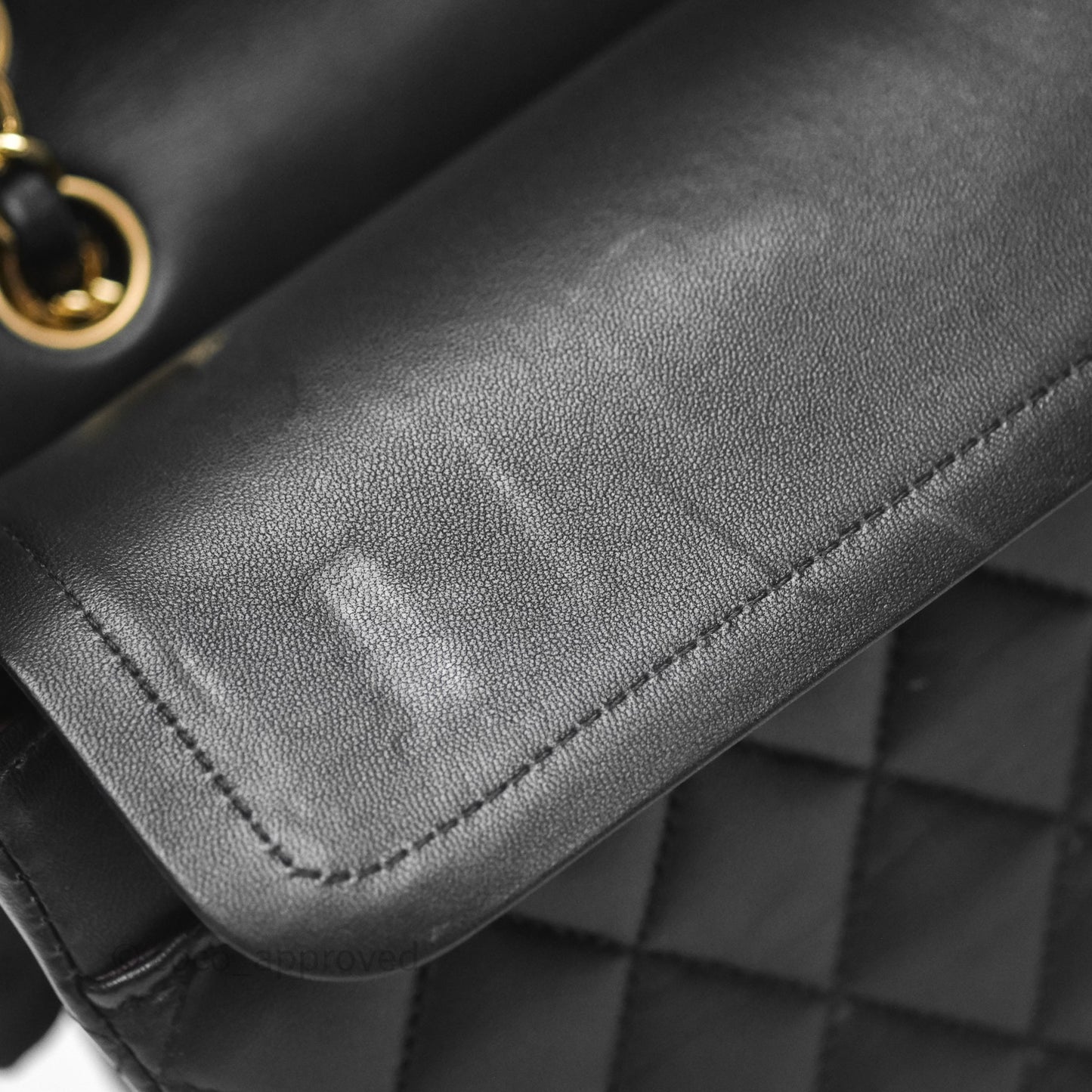Chanel Classic M/L Medium Flap Quilted Black Lambskin Gold Hardware