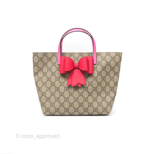 Gucci Kids Bow Tote Bag GG Supreme Monogram