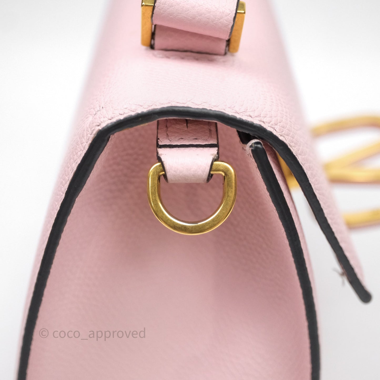 Valentino Garavani Small Vsling Grainy Calfskin Bag Light Pink Aged Gold Hardware
