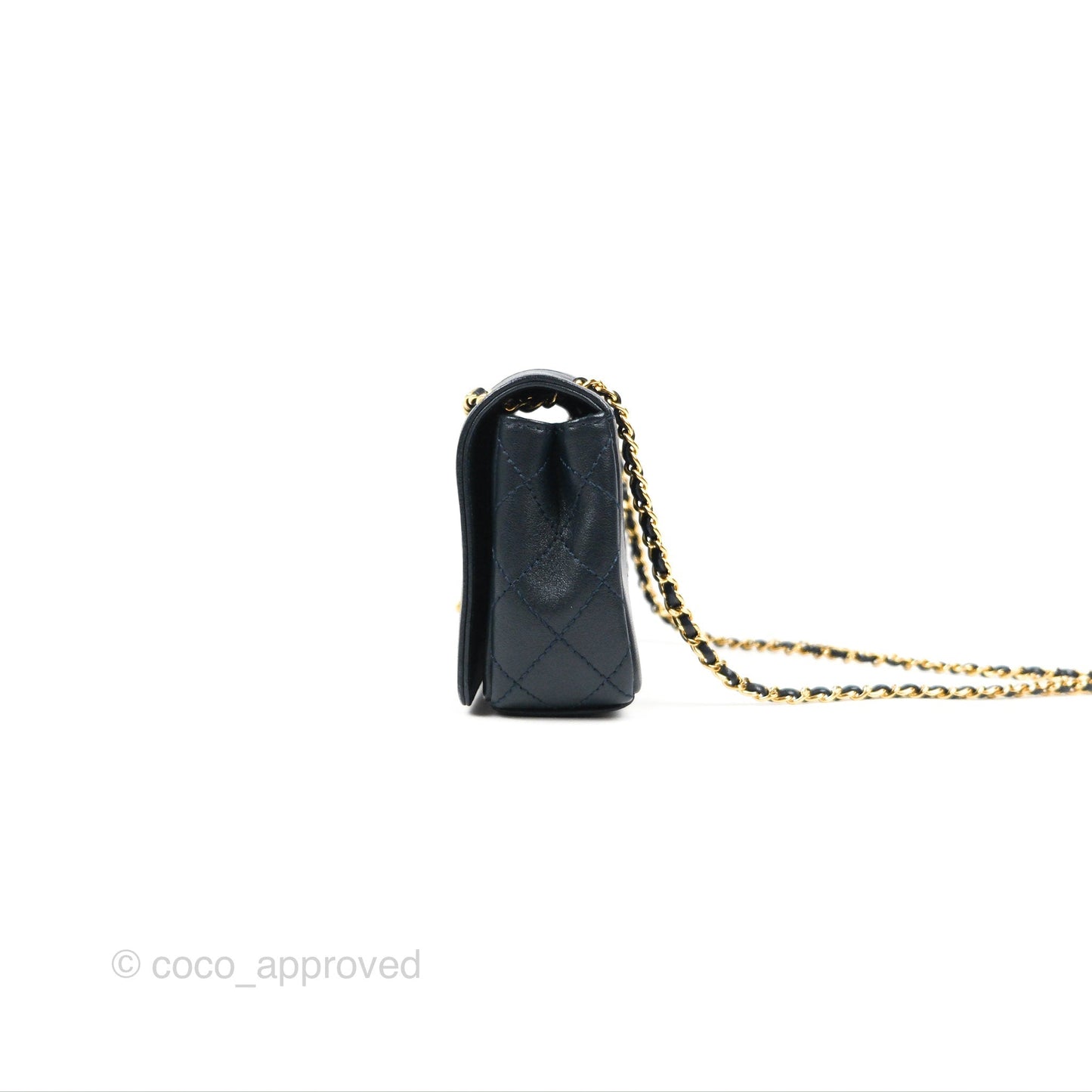 Chanel Small Vintage Mademoiselle Flap Navy Sheepskin Gold Hardware