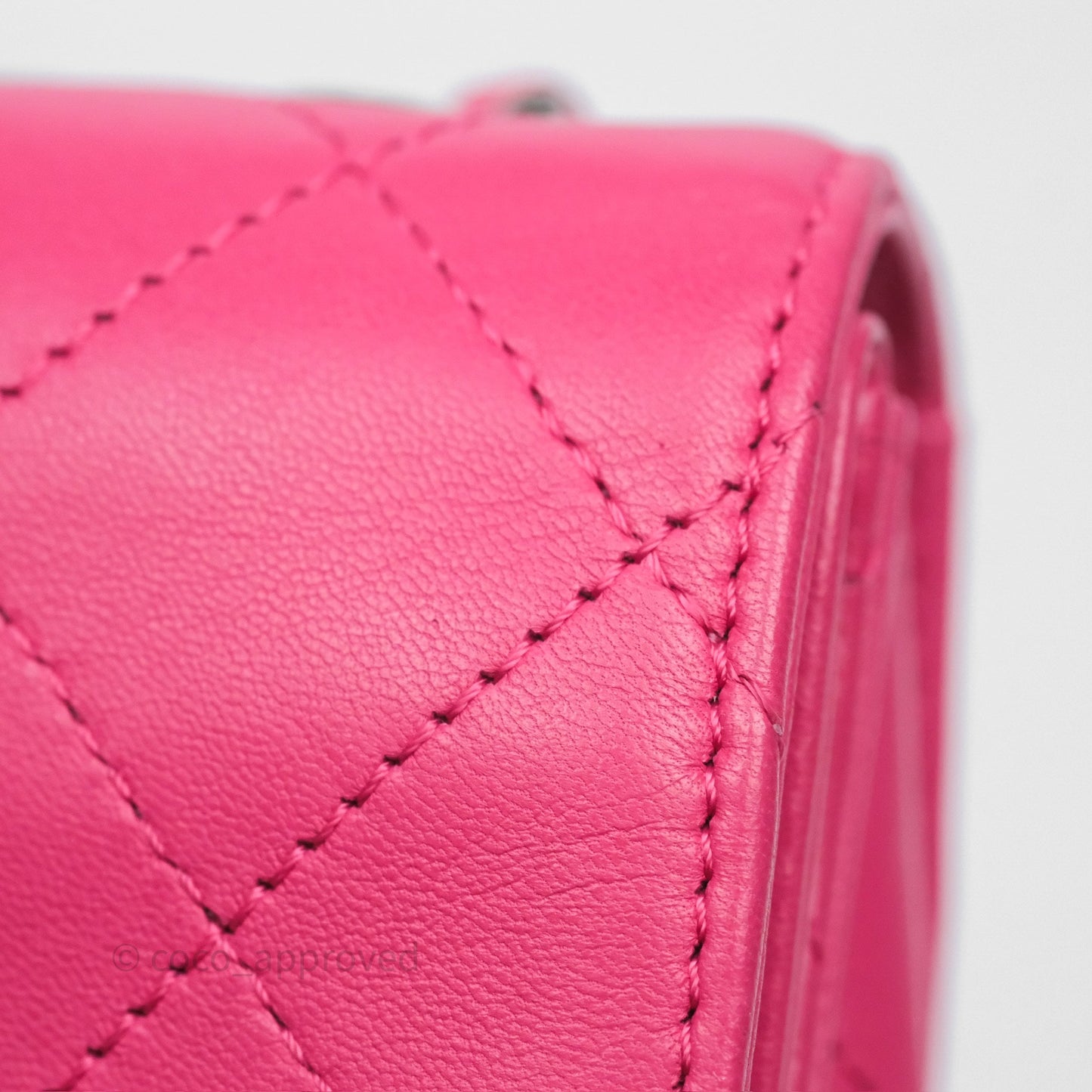 Chanel Stitched Double Flap Bag Pink Calfskin Silver Hardware