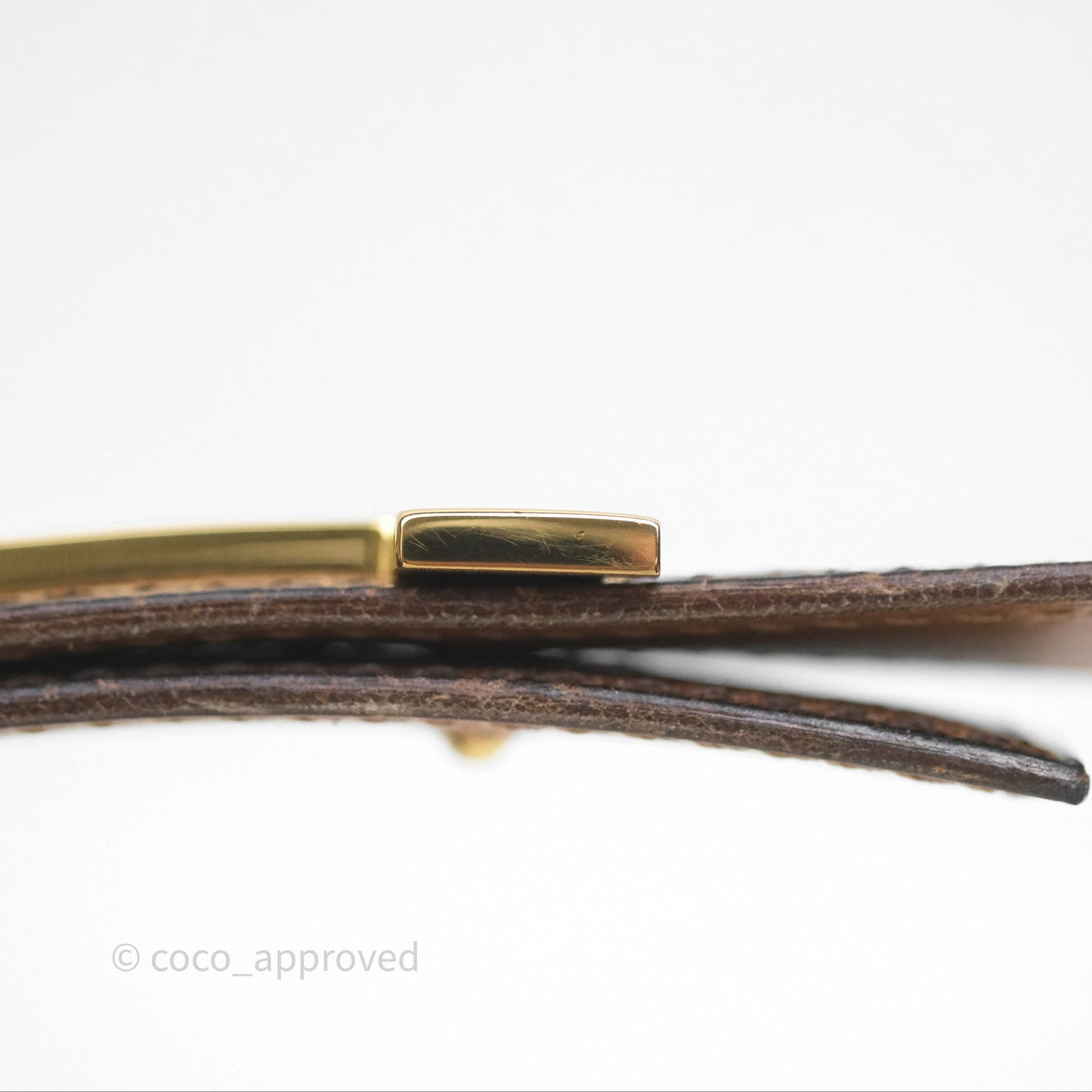 Hermès H Belt Buckle Ostrich Leather Brown Size 80