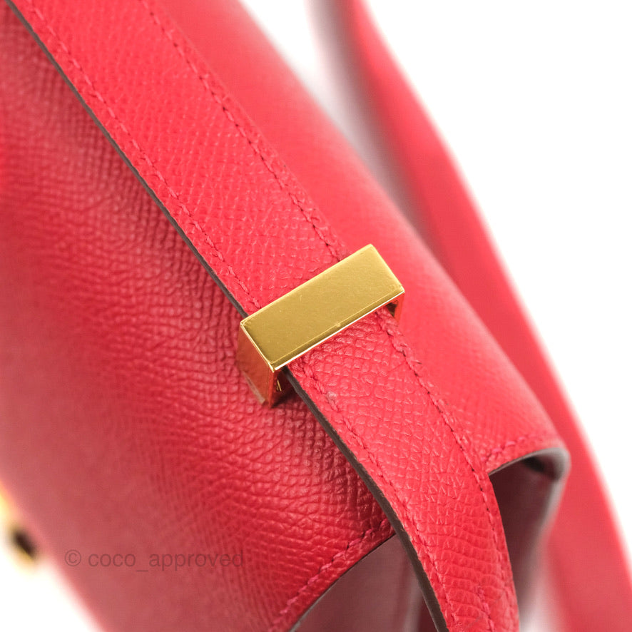 Hermès Constance 24 Rouge Casaque Epsom Gold Hardware