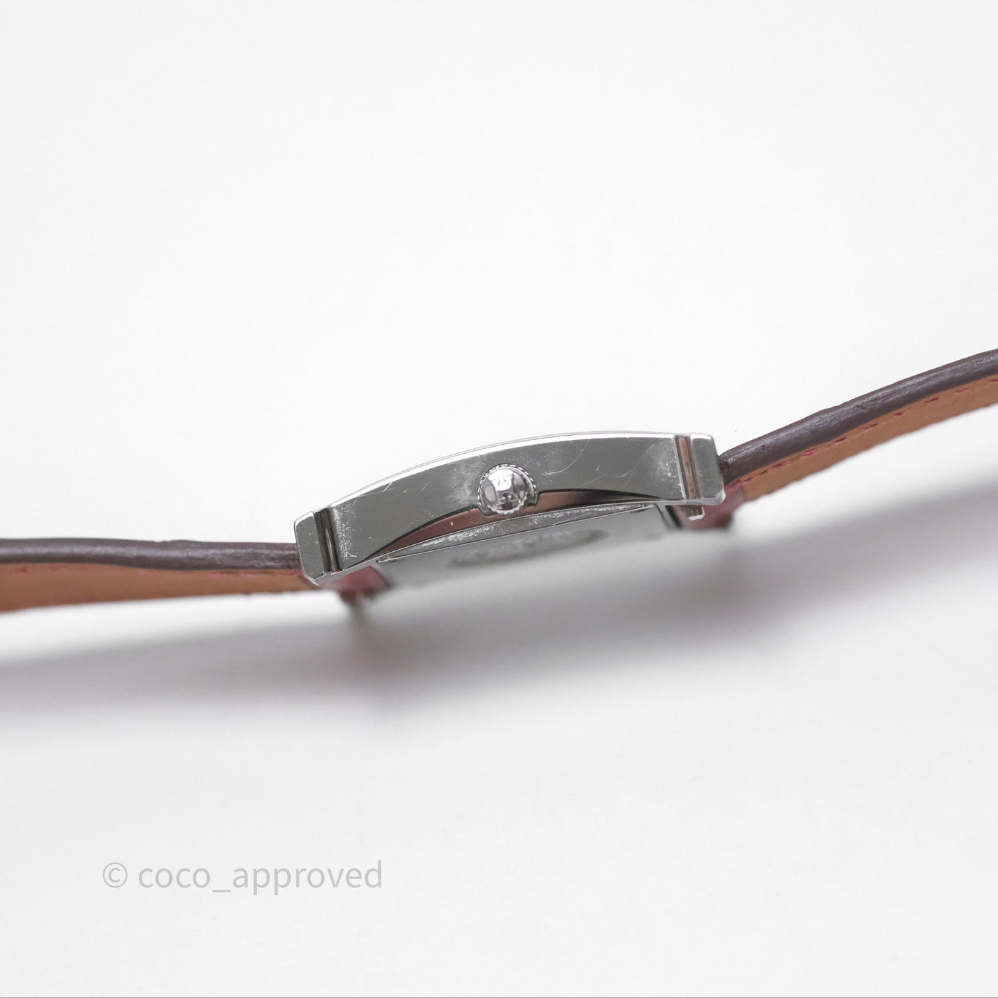 Hermès Heure H Watch Diamond Red Alligator Palladium Hardware