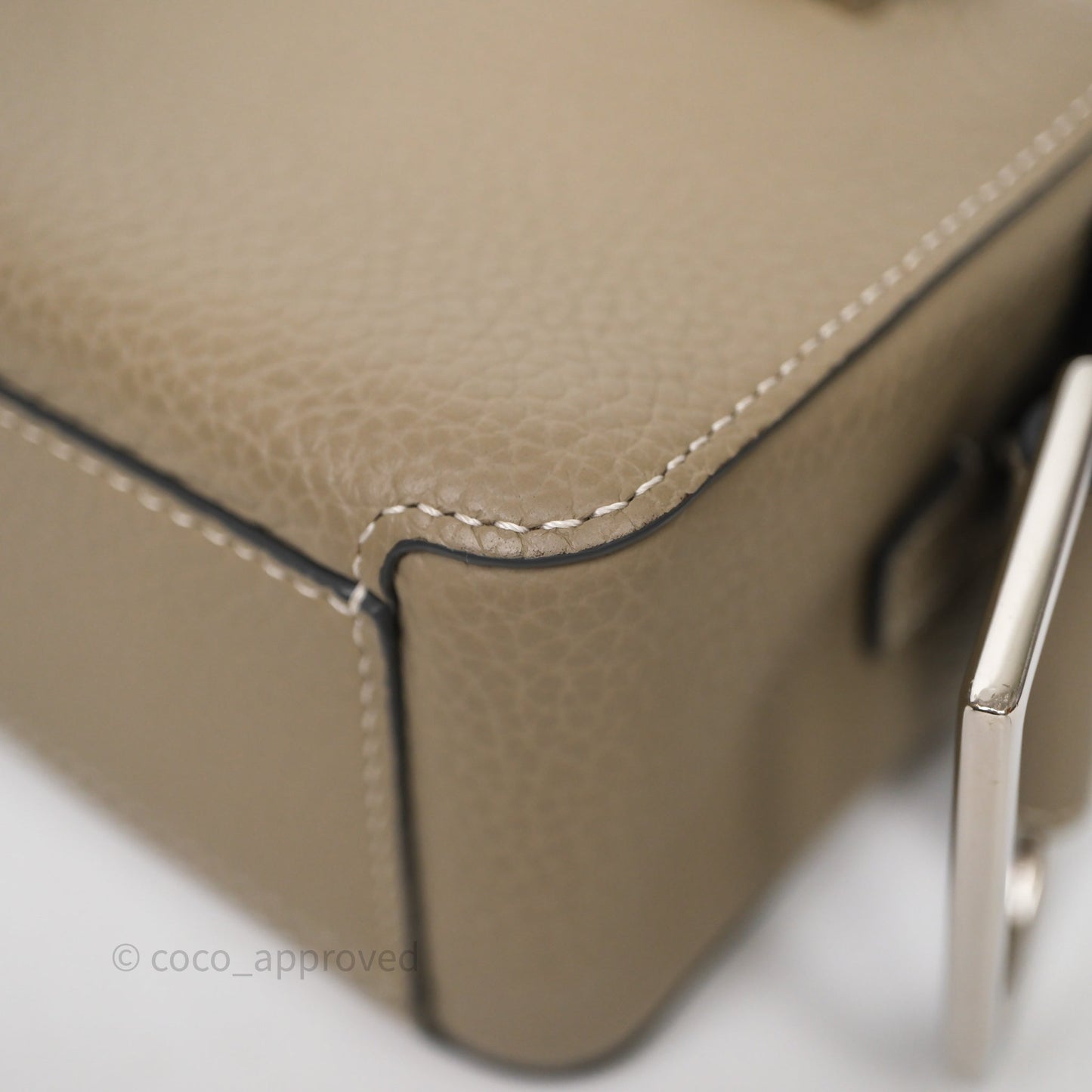 Delvaux Cool Box Nano Ivory Taurillon Soft Grained Calfskin Palladium Hardware