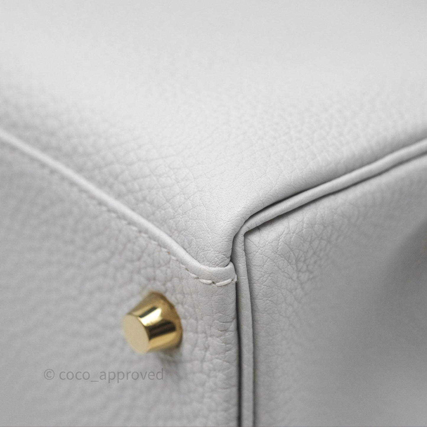 Hermès Kelly II 28 Retourne Gris Pale M4 Togo Gold Hardware