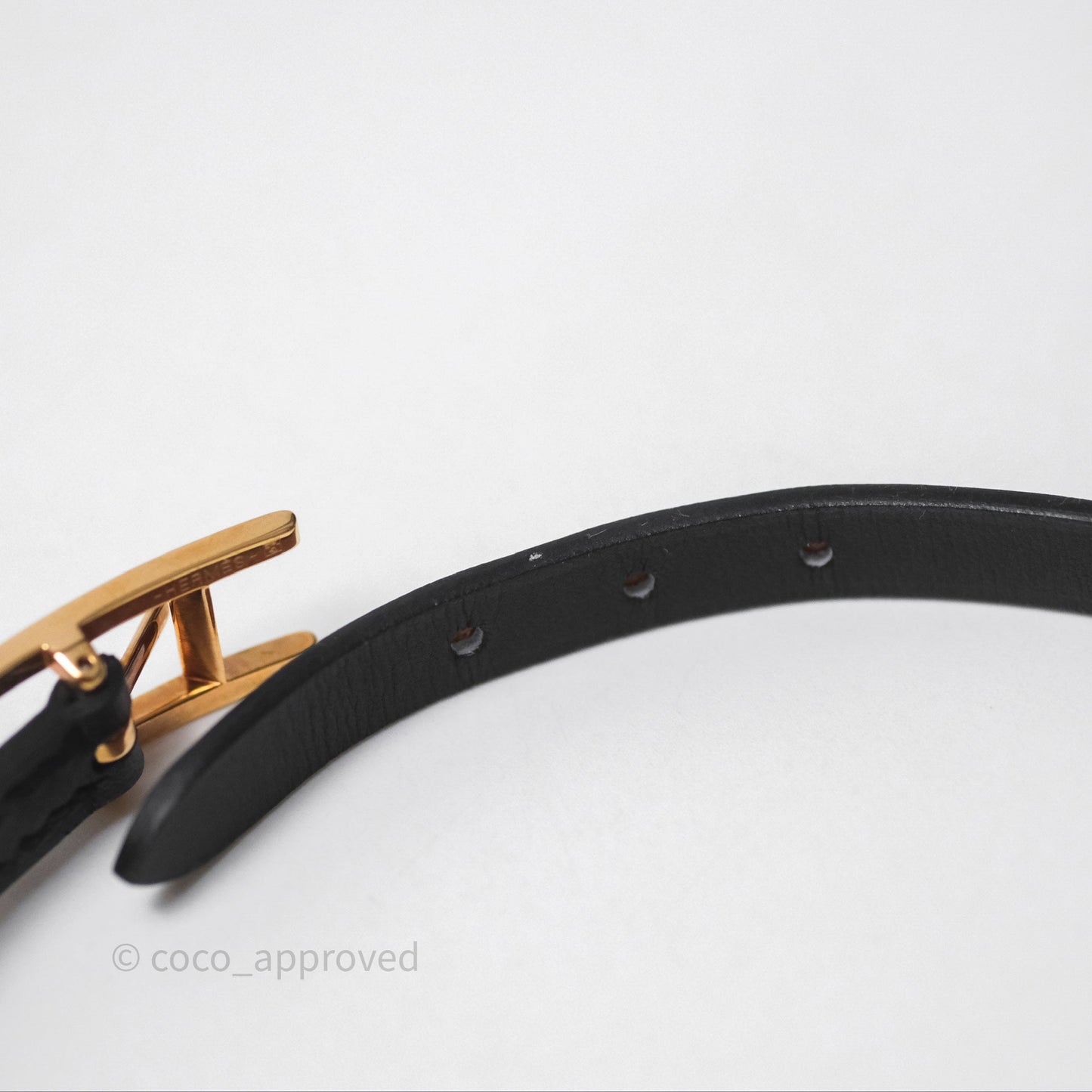 Hermès Behapi Double Tour Bracelet in Fauve 34 / Noir 89 Calfskin Gold Hardware